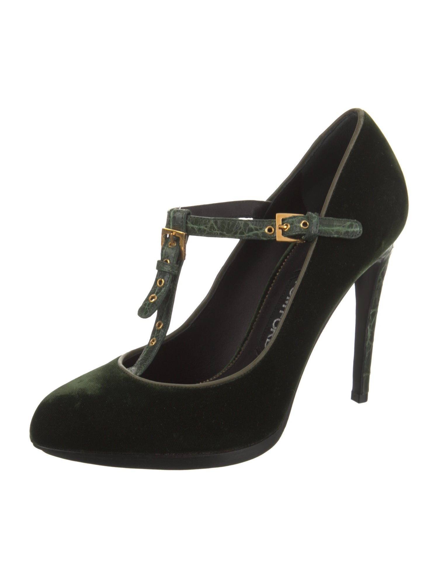 Tom Ford Velvet T-Strap Pumps