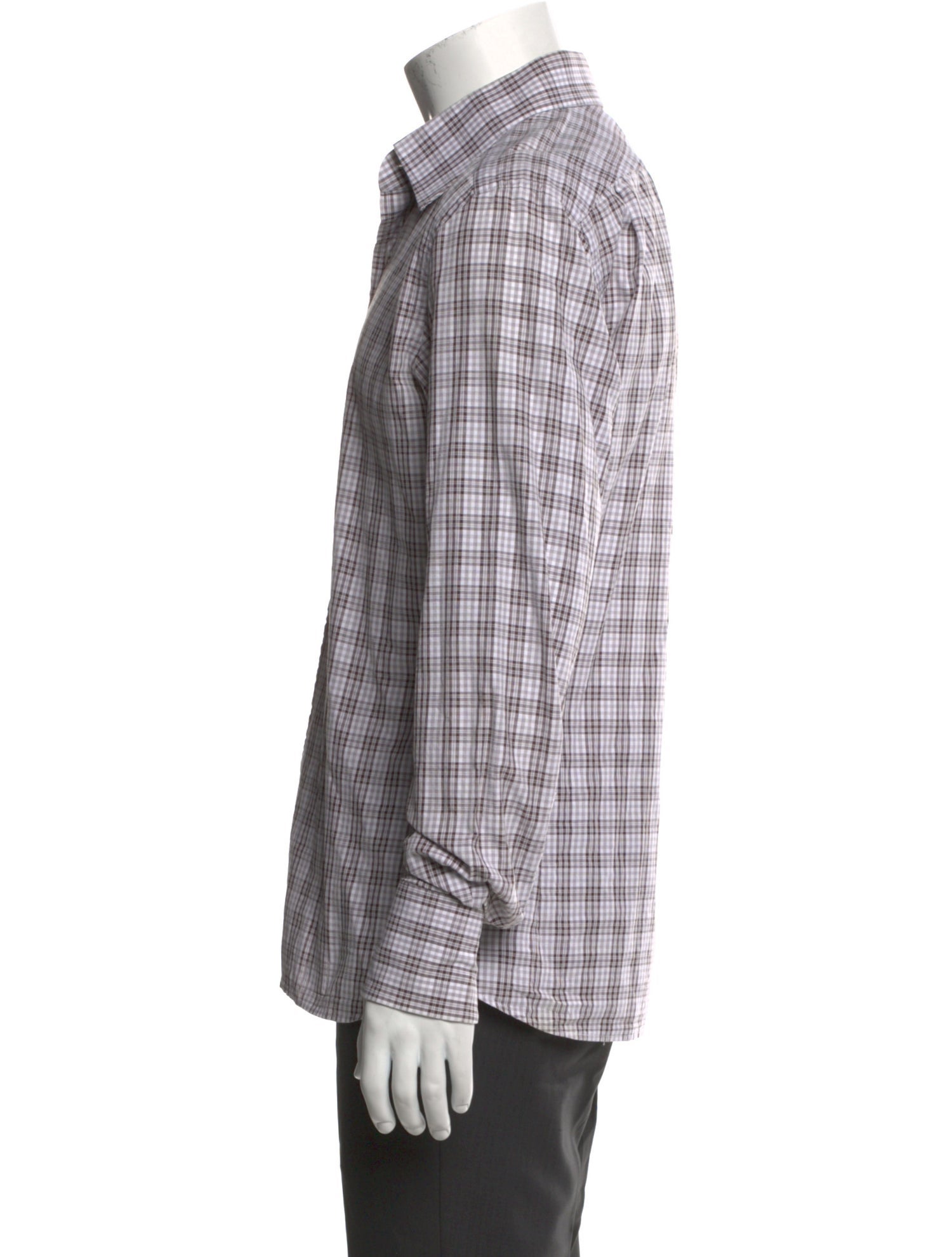 Tom Ford Plaid Print Long Sleeve Shirt