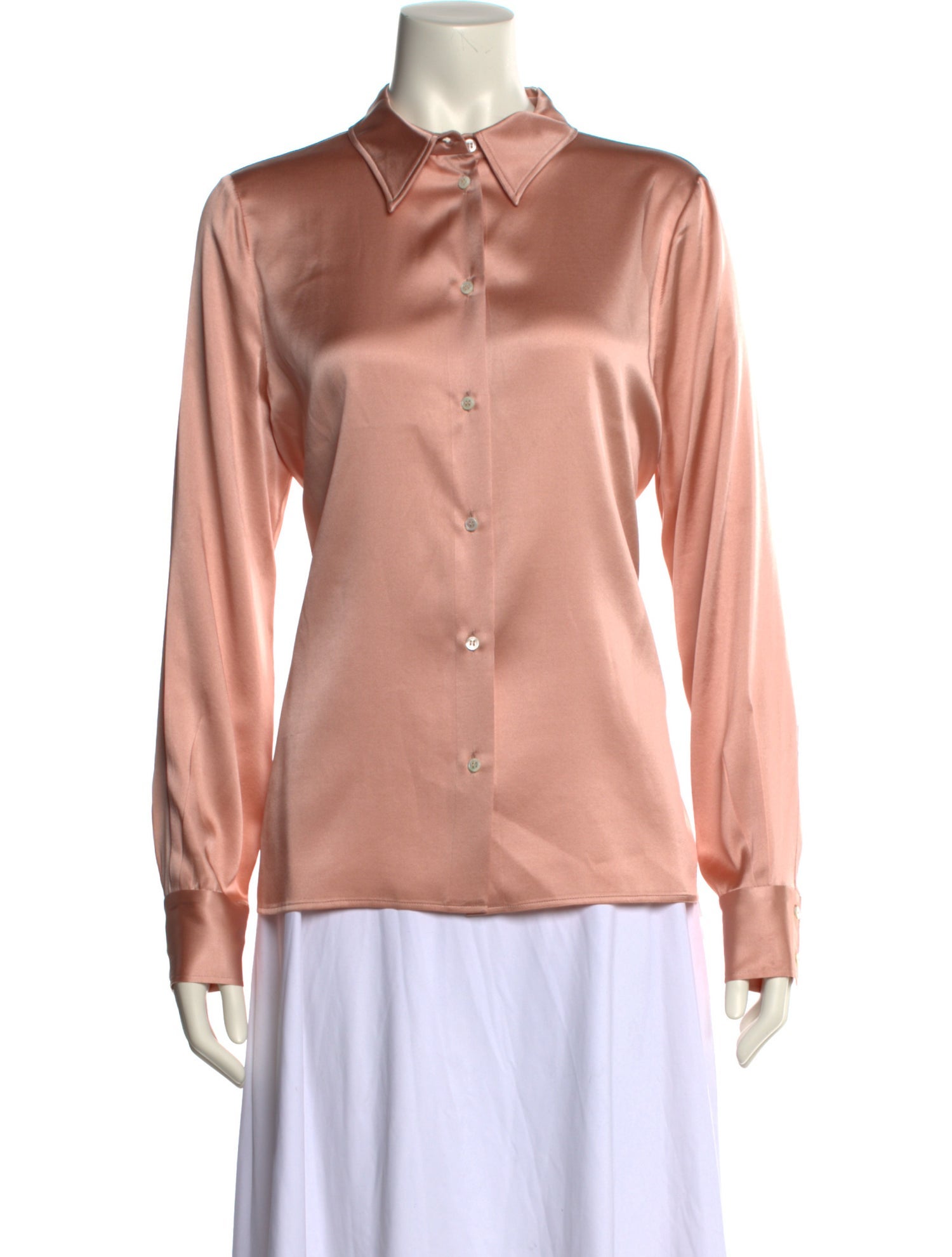 Tom Ford Silk Long Sleeve Button-Up Top