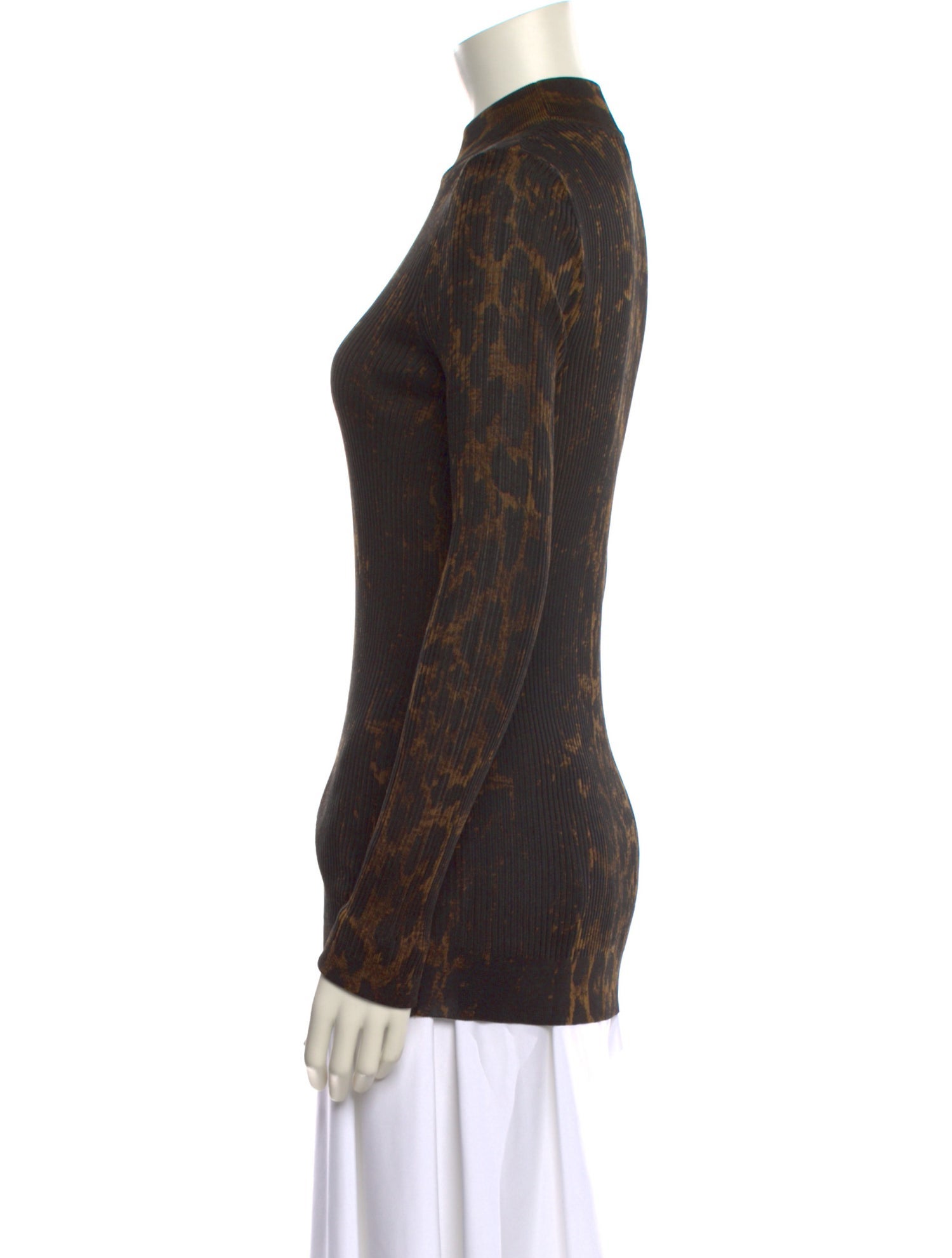 Tom Ford Animal Print Mock Neck Top