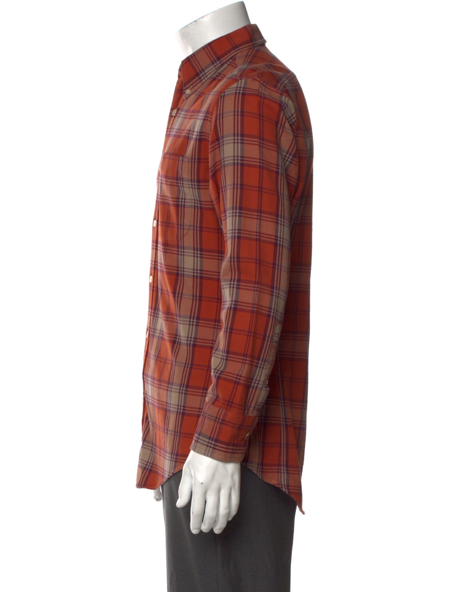 Tom Ford Plaid Print Long Sleeve Shirt
