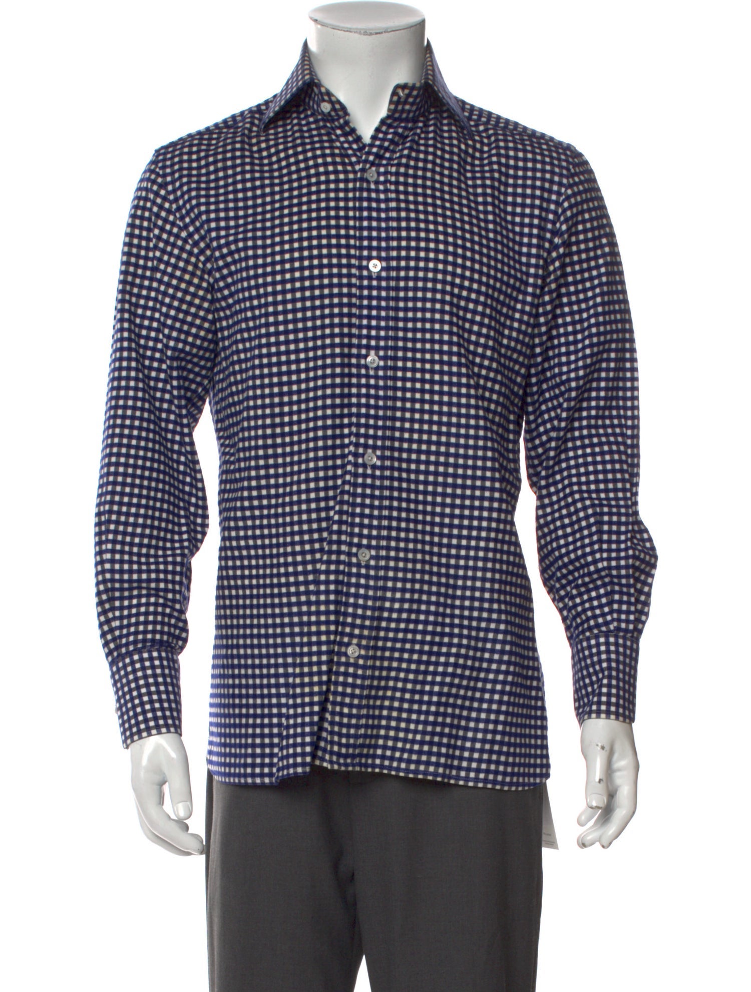 Tom Ford Plaid Print Long Sleeve Shirt