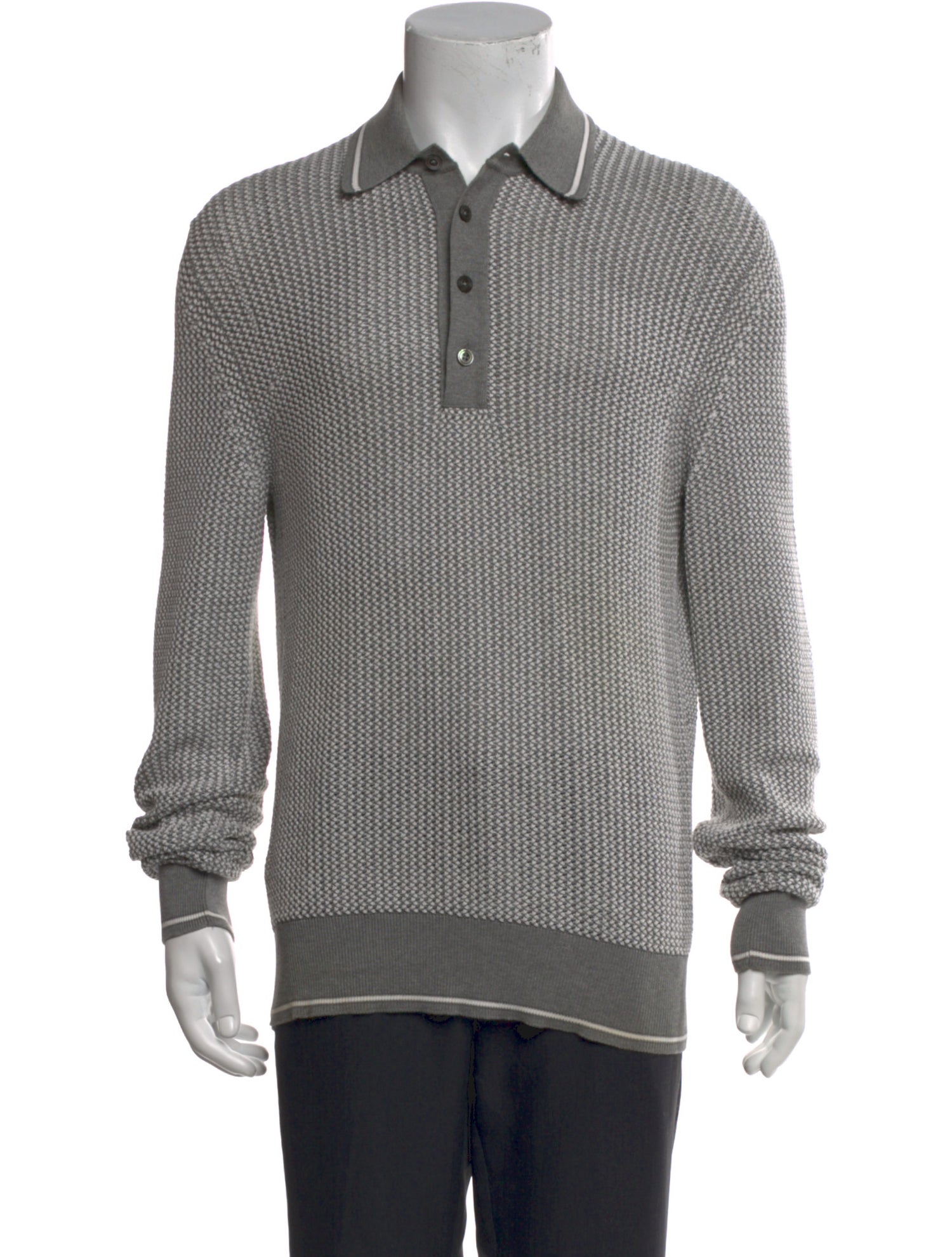 Tom Ford Mock Neck Long Sleeve Polo Sweater