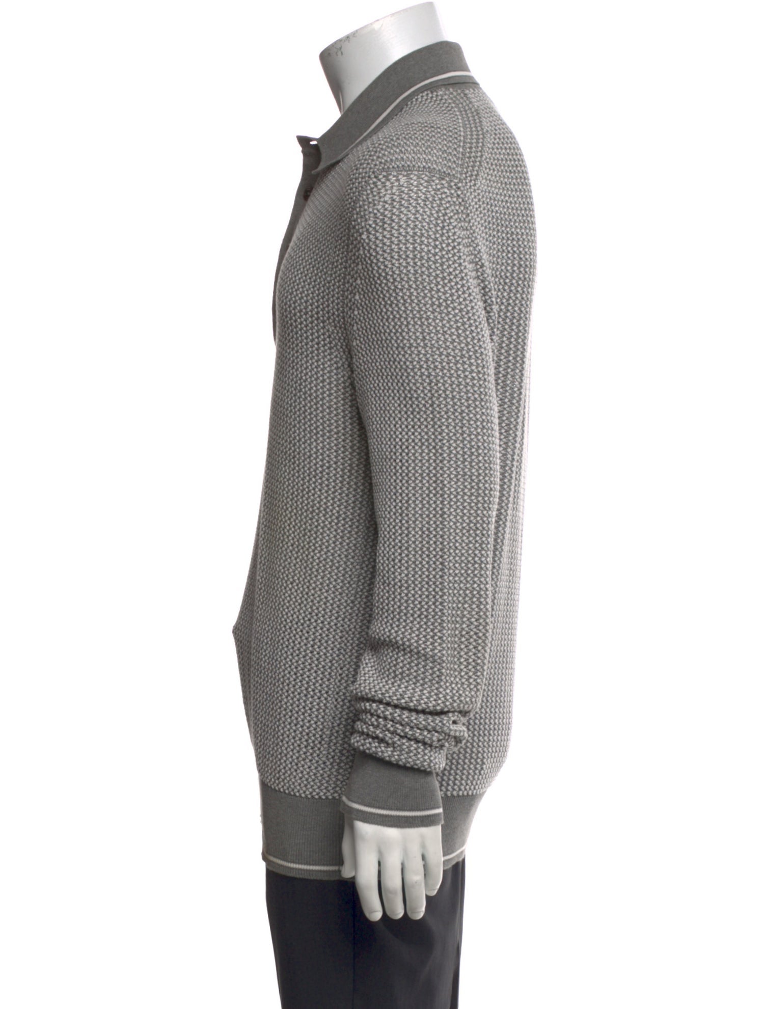 Tom Ford Mock Neck Long Sleeve Polo Sweater