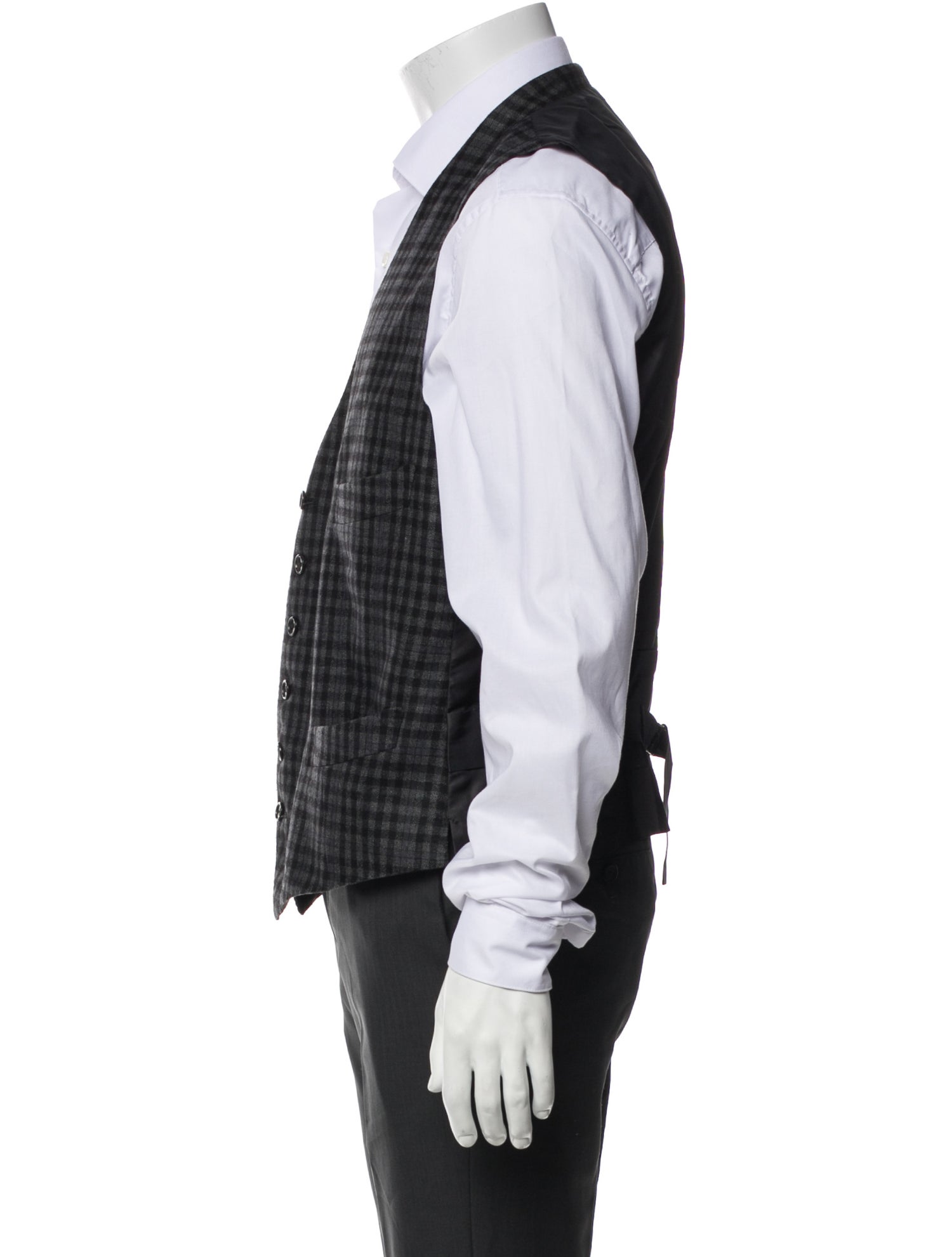 Tom Ford Wool Plaid Print Suit Vest