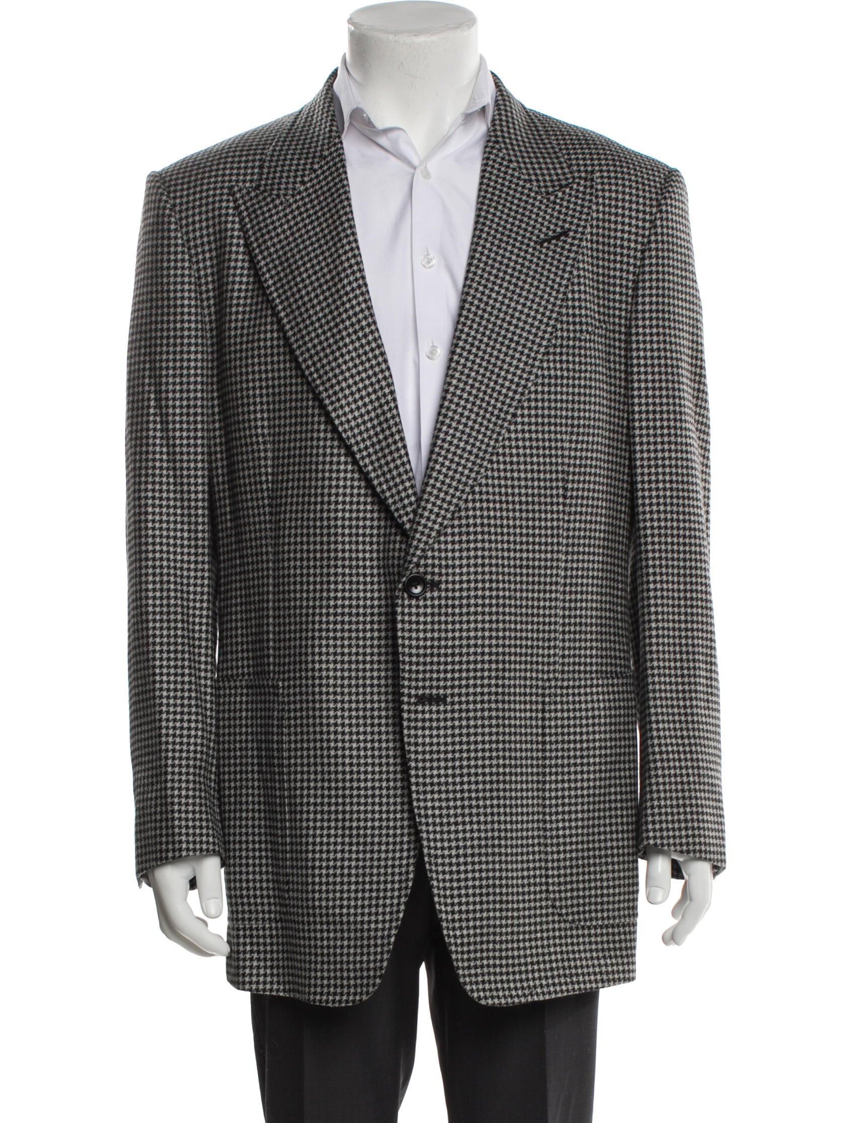 Tom Ford Wool Houndstooth Print Blazer