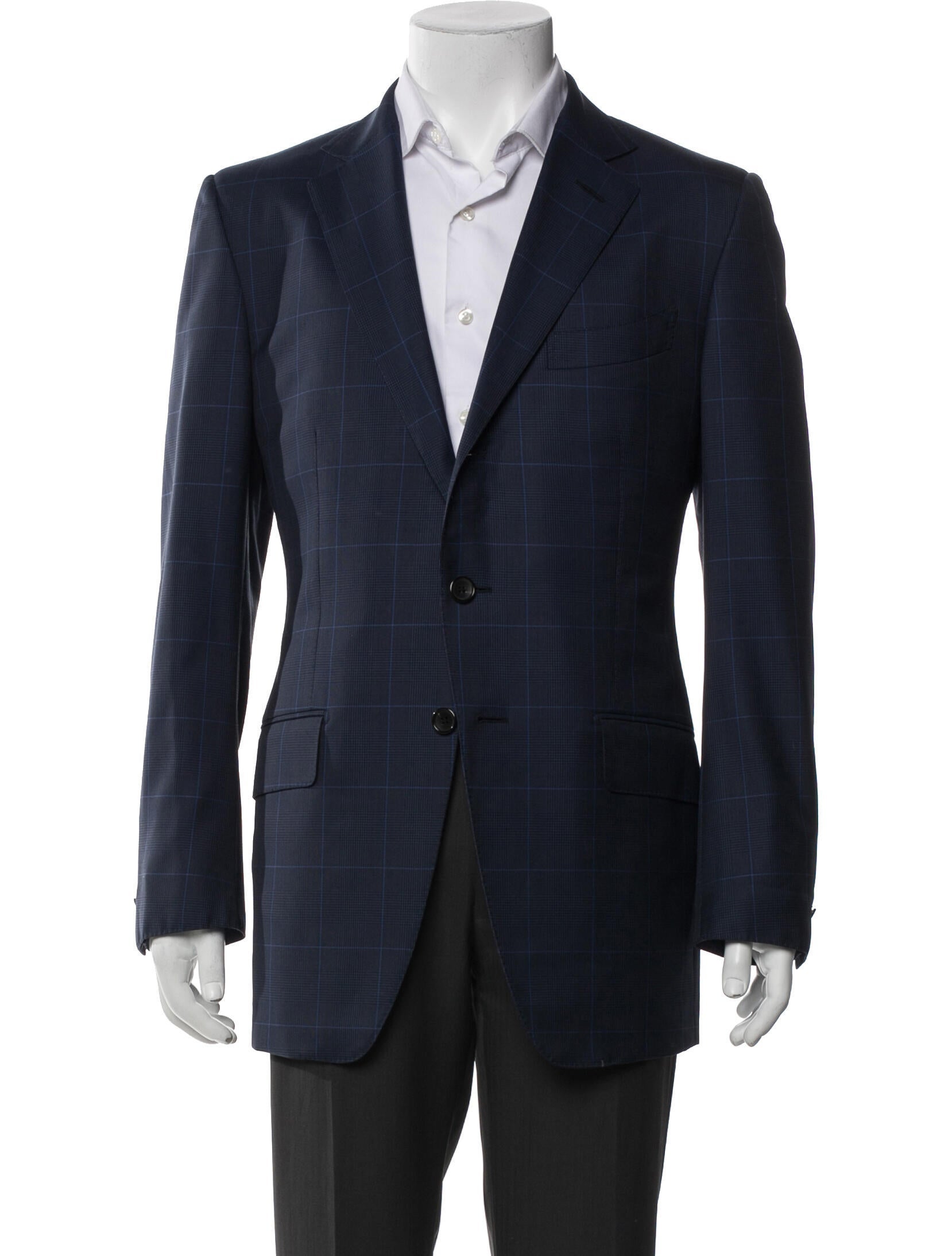 Tom Ford Wool Plaid Print Blazer