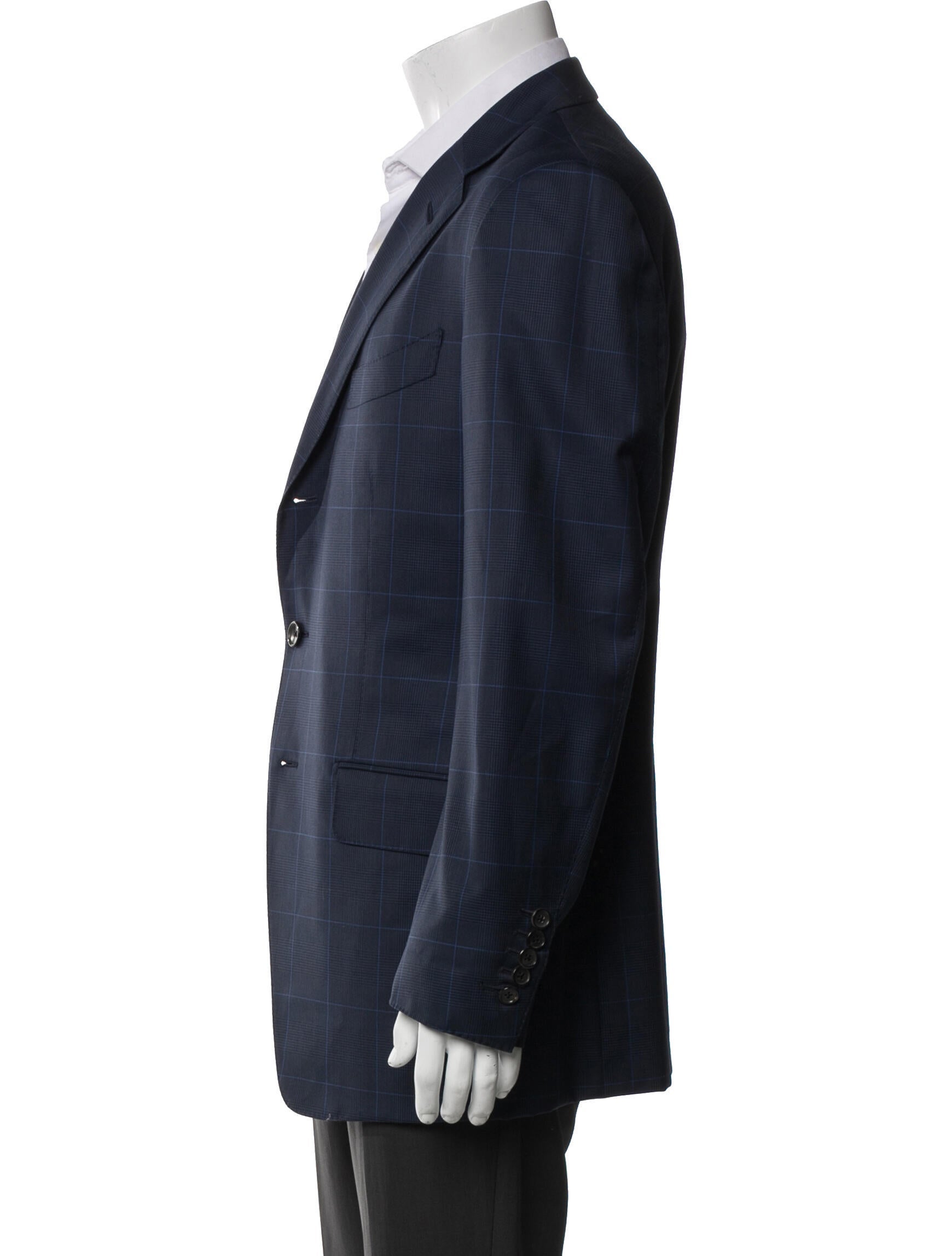 Tom Ford Wool Plaid Print Blazer