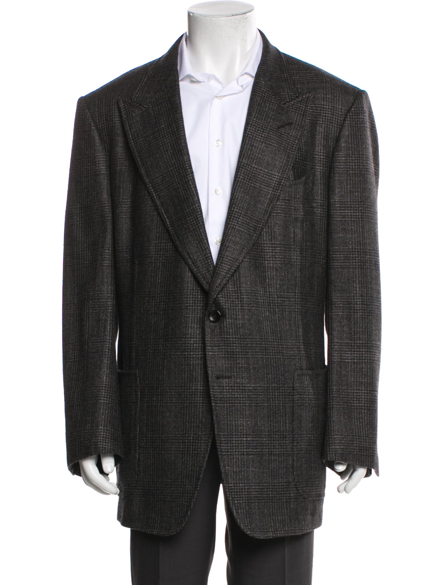 Tom Ford Cashmere Plaid Print Blazer