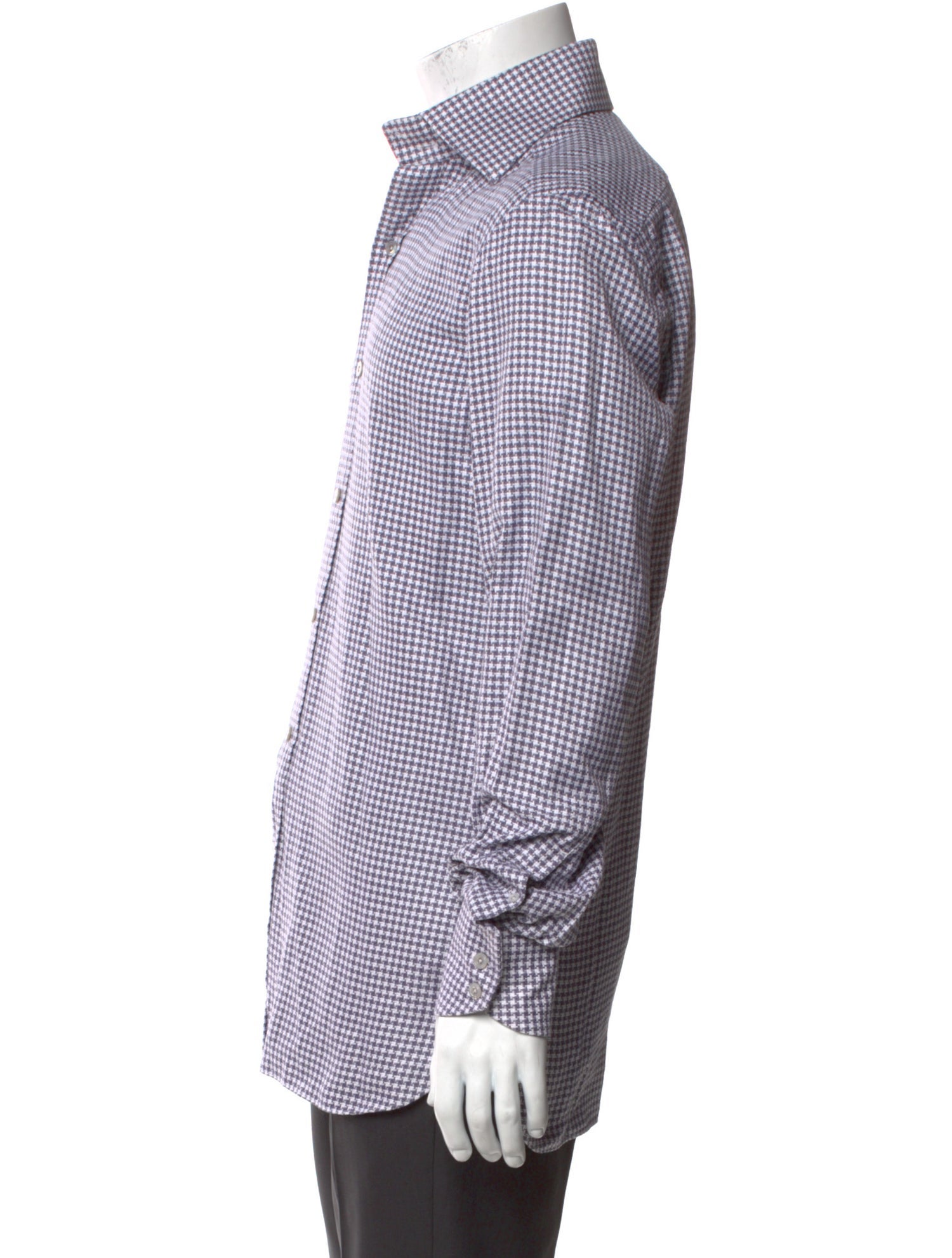 Tom Ford Houndstooth Print Long Sleeve Dress Shirt
