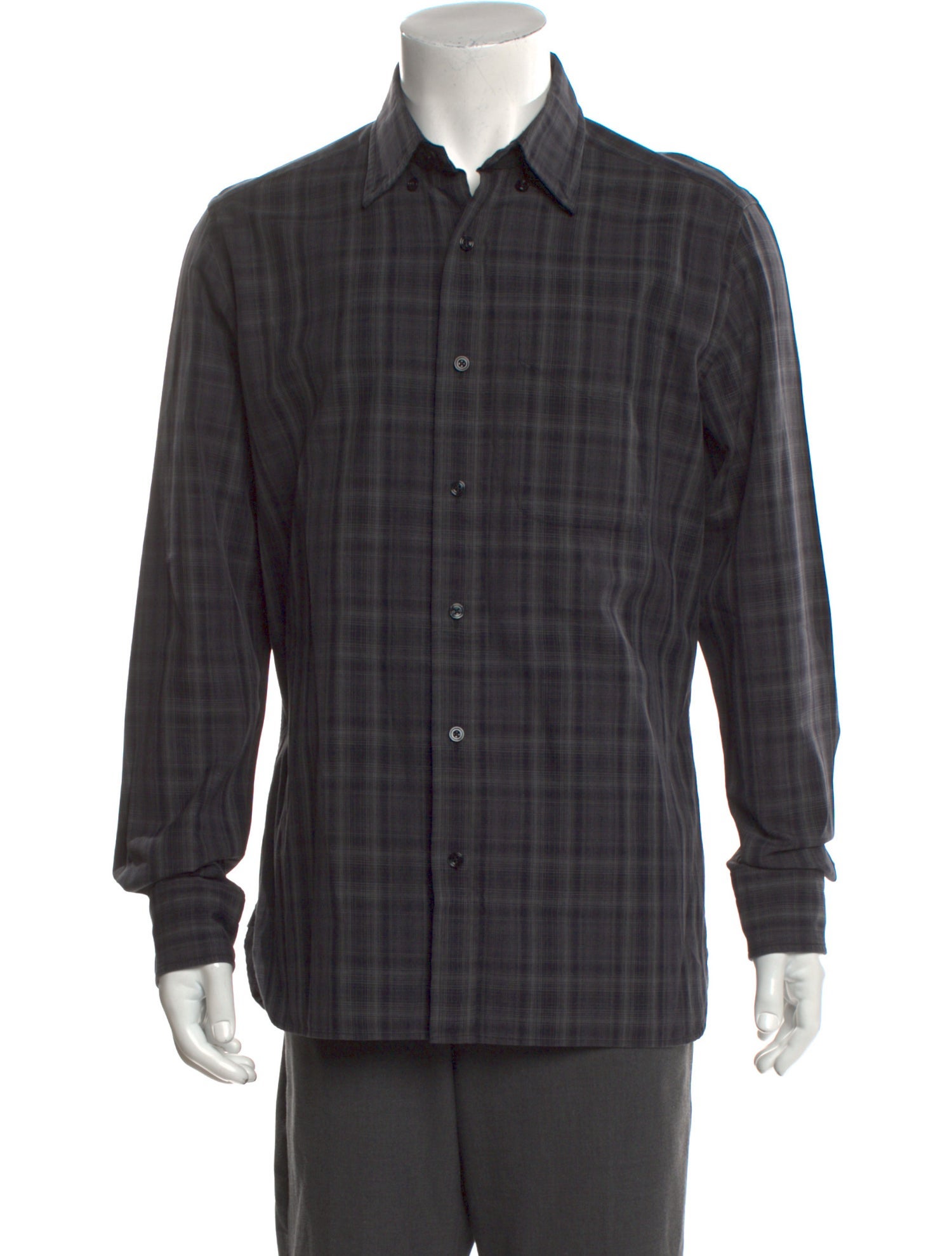 Tom Ford Plaid Print Long Sleeve Dress Shirt