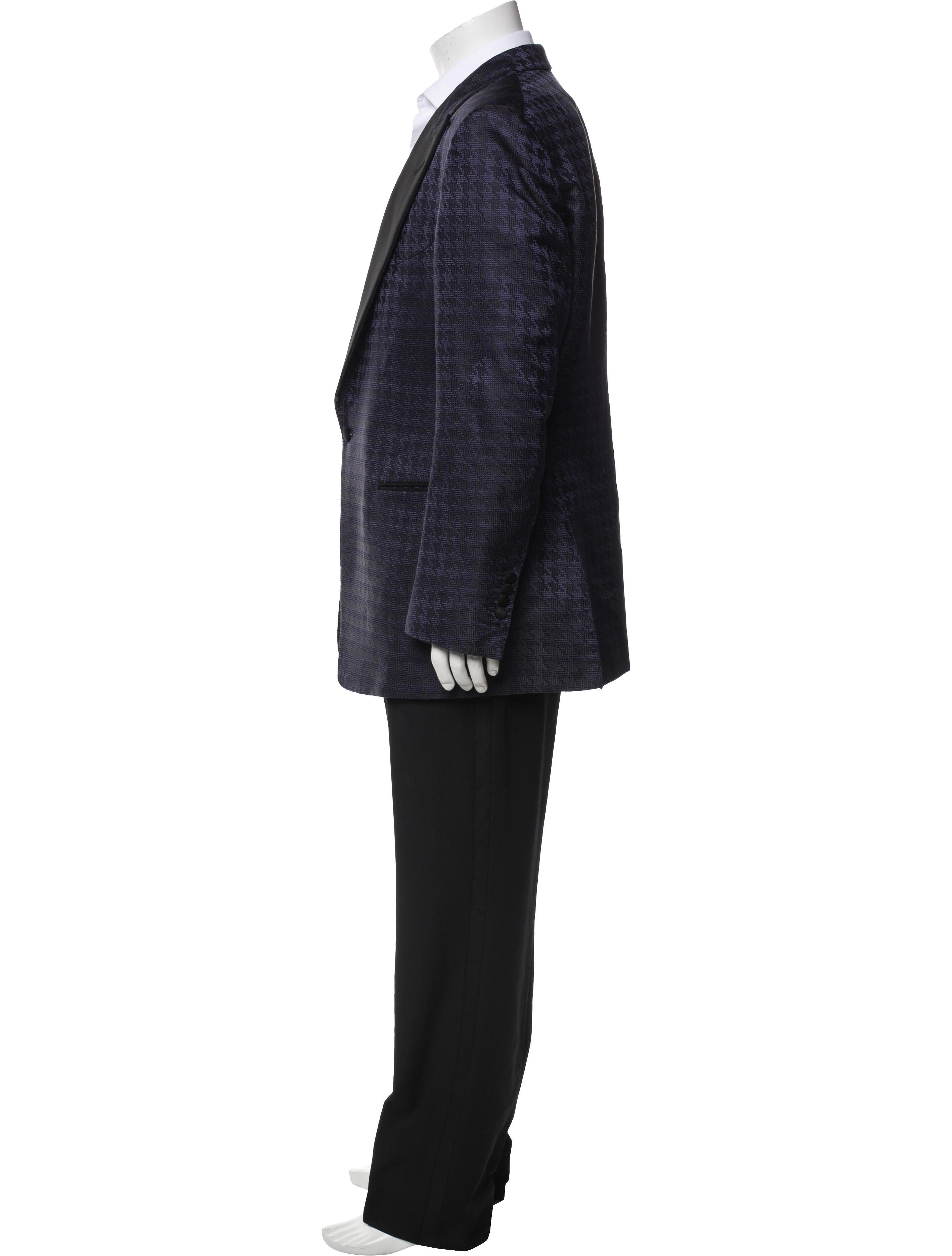 Tom Ford Silk Houndstooth Print Two-Piece Suit