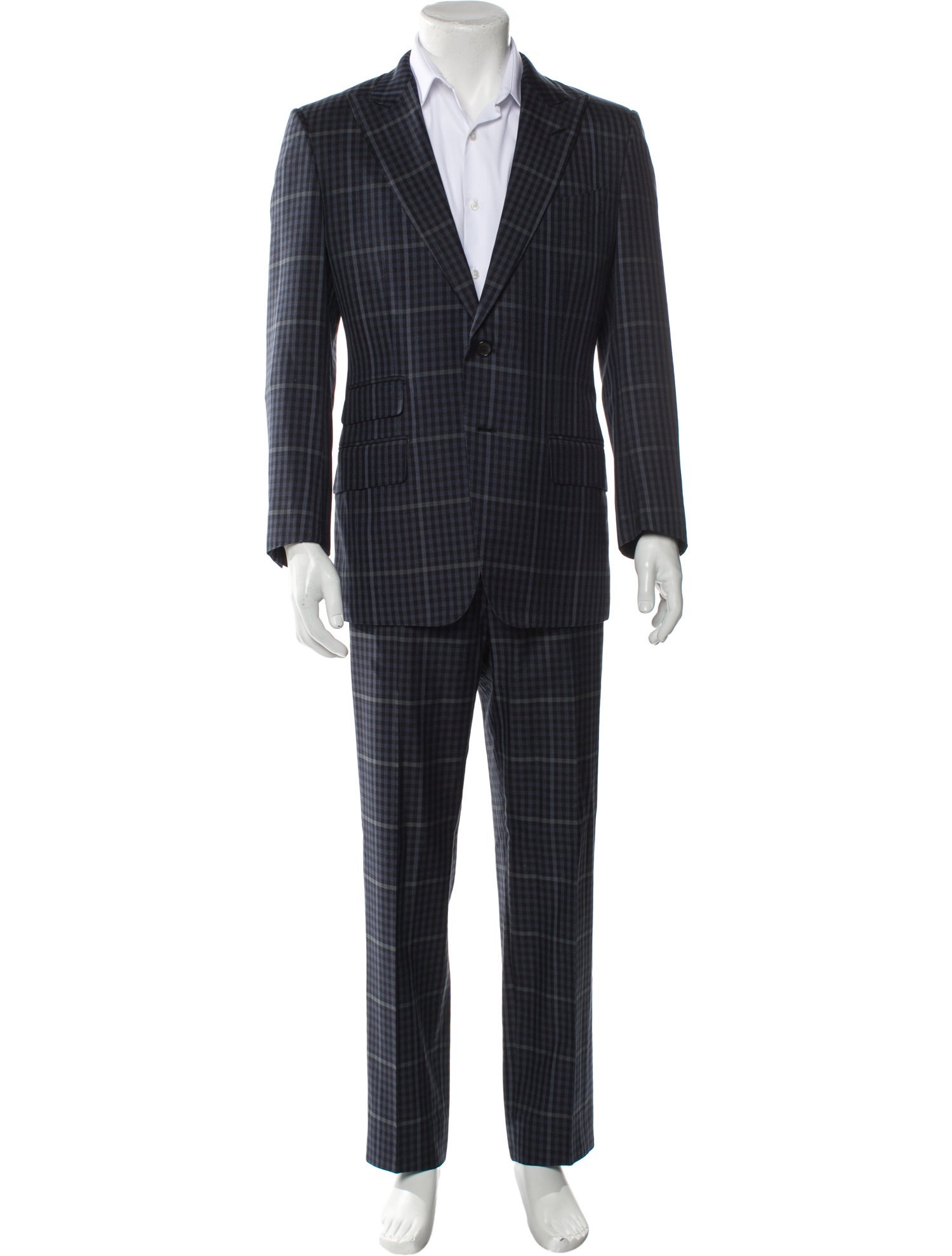 Tom Ford Silk Plaid Print Two-Piece Suit