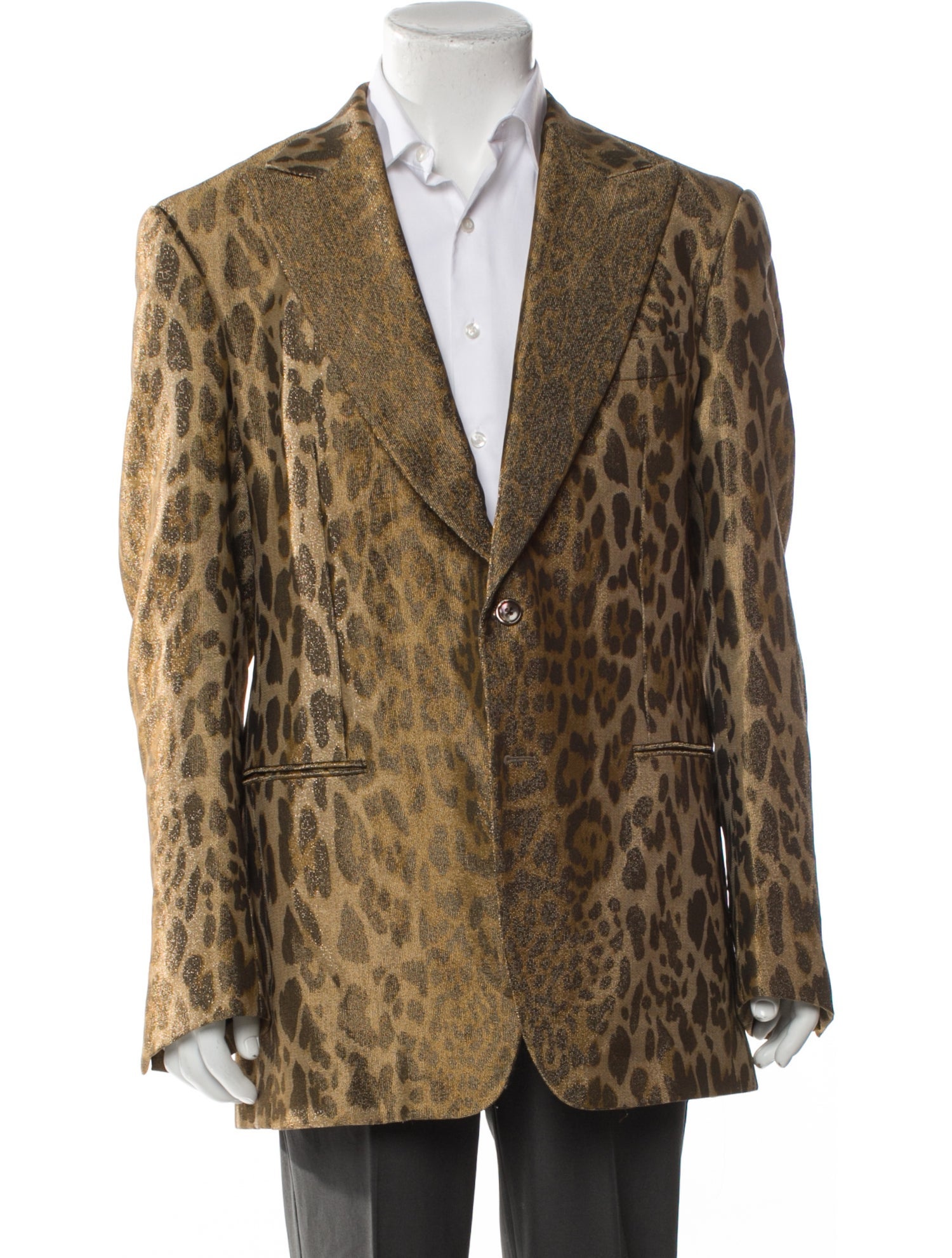Tom Ford Animal Print Glitter Accents Blazer