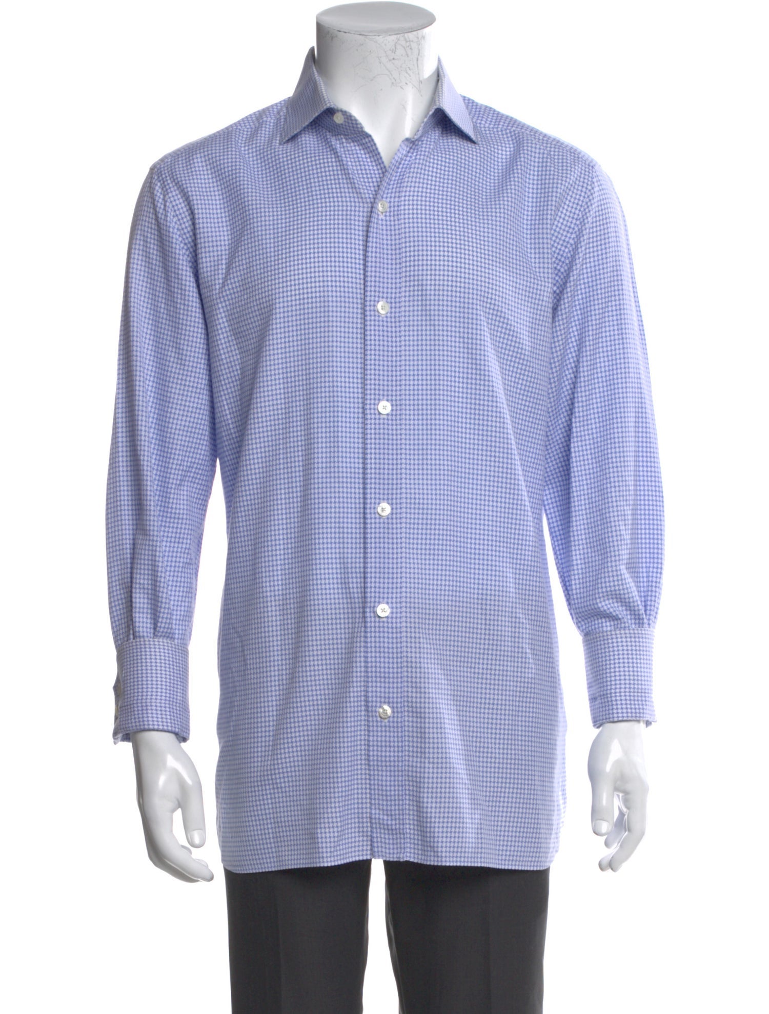 Tom Ford Houndstooth Print Long Sleeve Dress Shirt