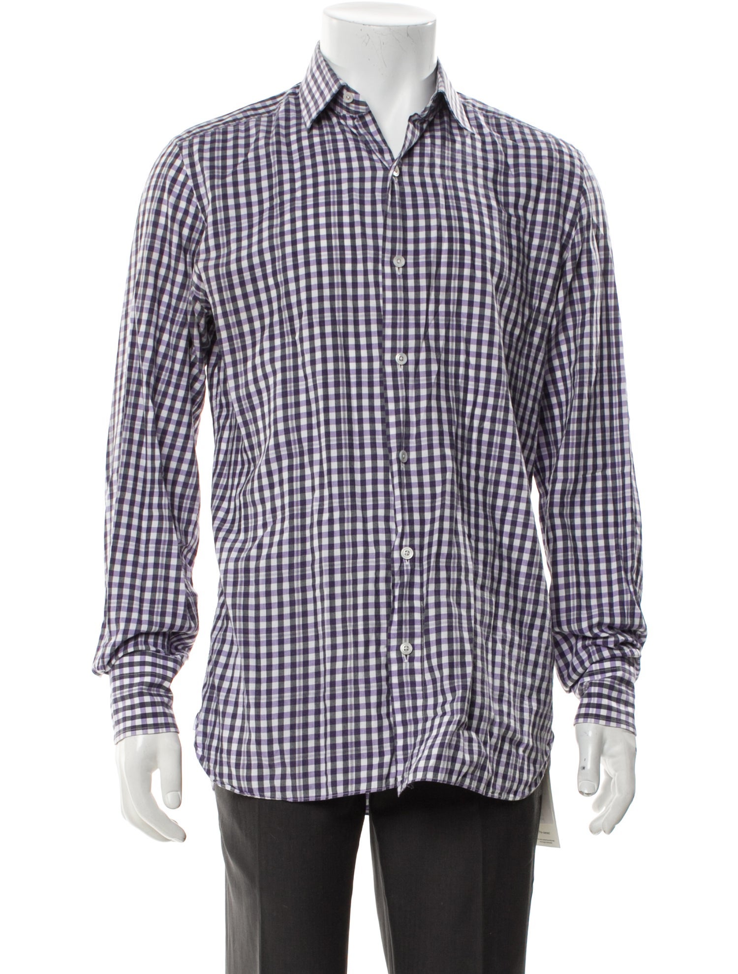 Tom Ford Plaid Print Long Sleeve Shirt
