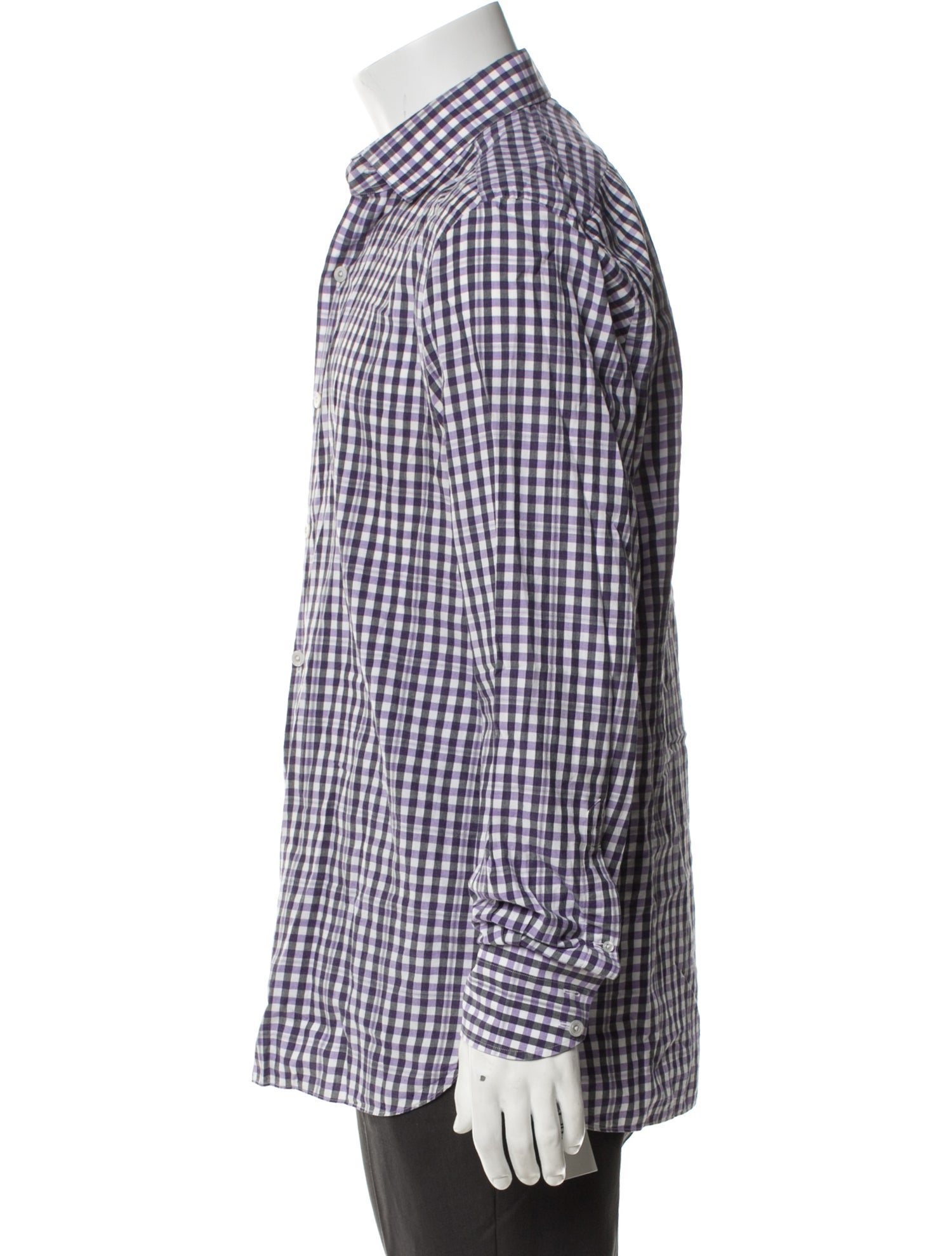 Tom Ford Plaid Print Long Sleeve Shirt