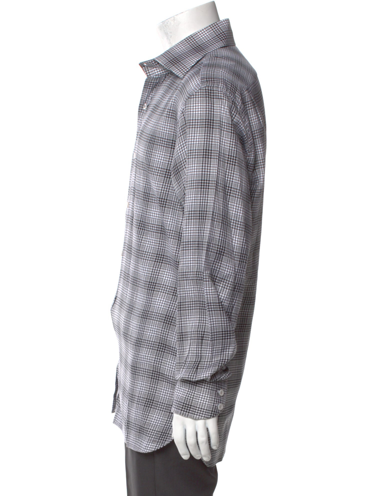 Tom Ford Plaid Print Long Sleeve Dress Shirt