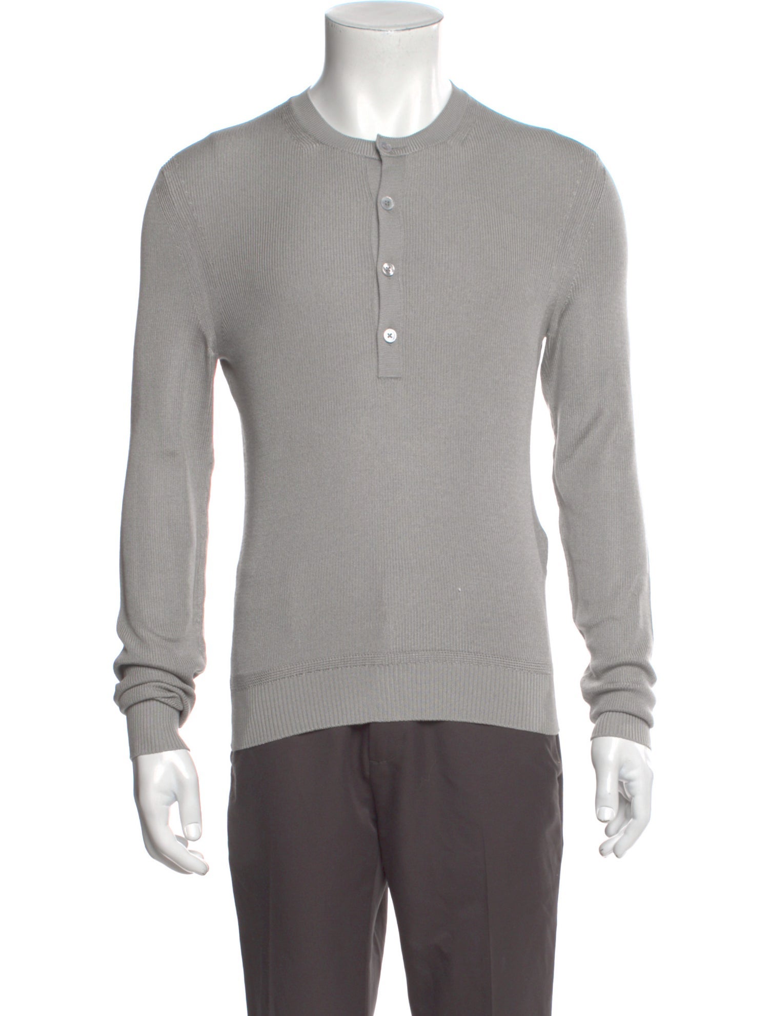 Tom Ford Silk Crew Neck Polo Sweater
