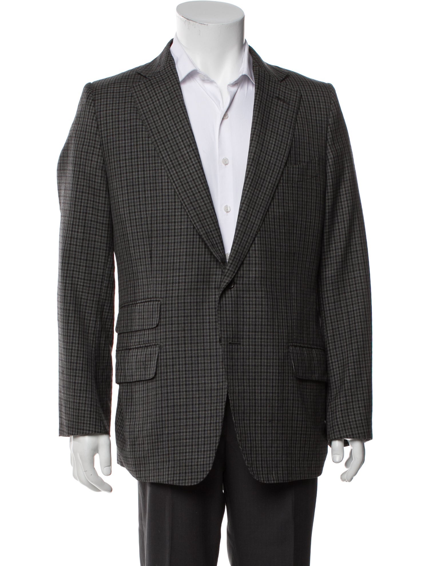 Tom Ford Wool Plaid Print Blazer