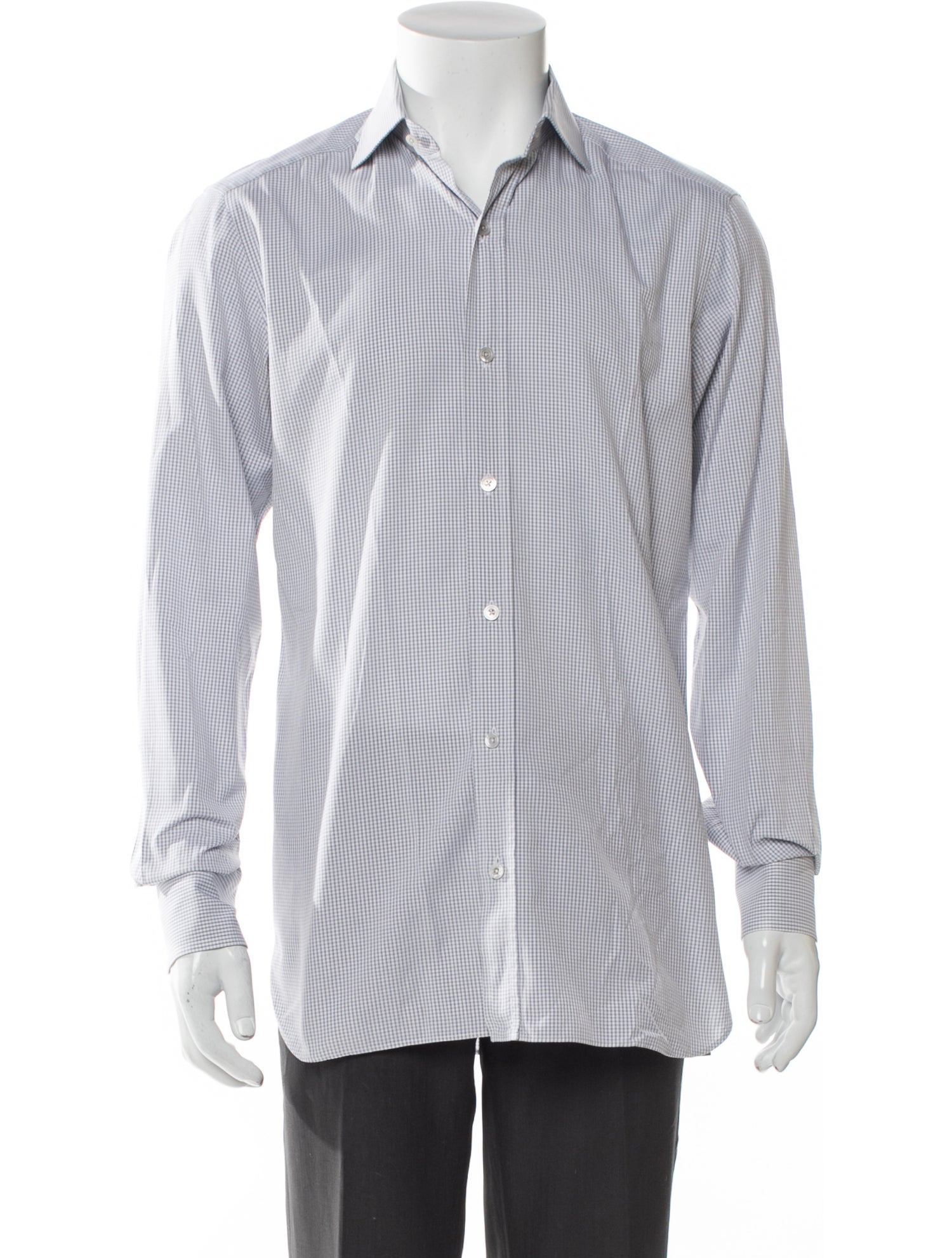 Tom Ford Plaid Print Long Sleeve Shirt