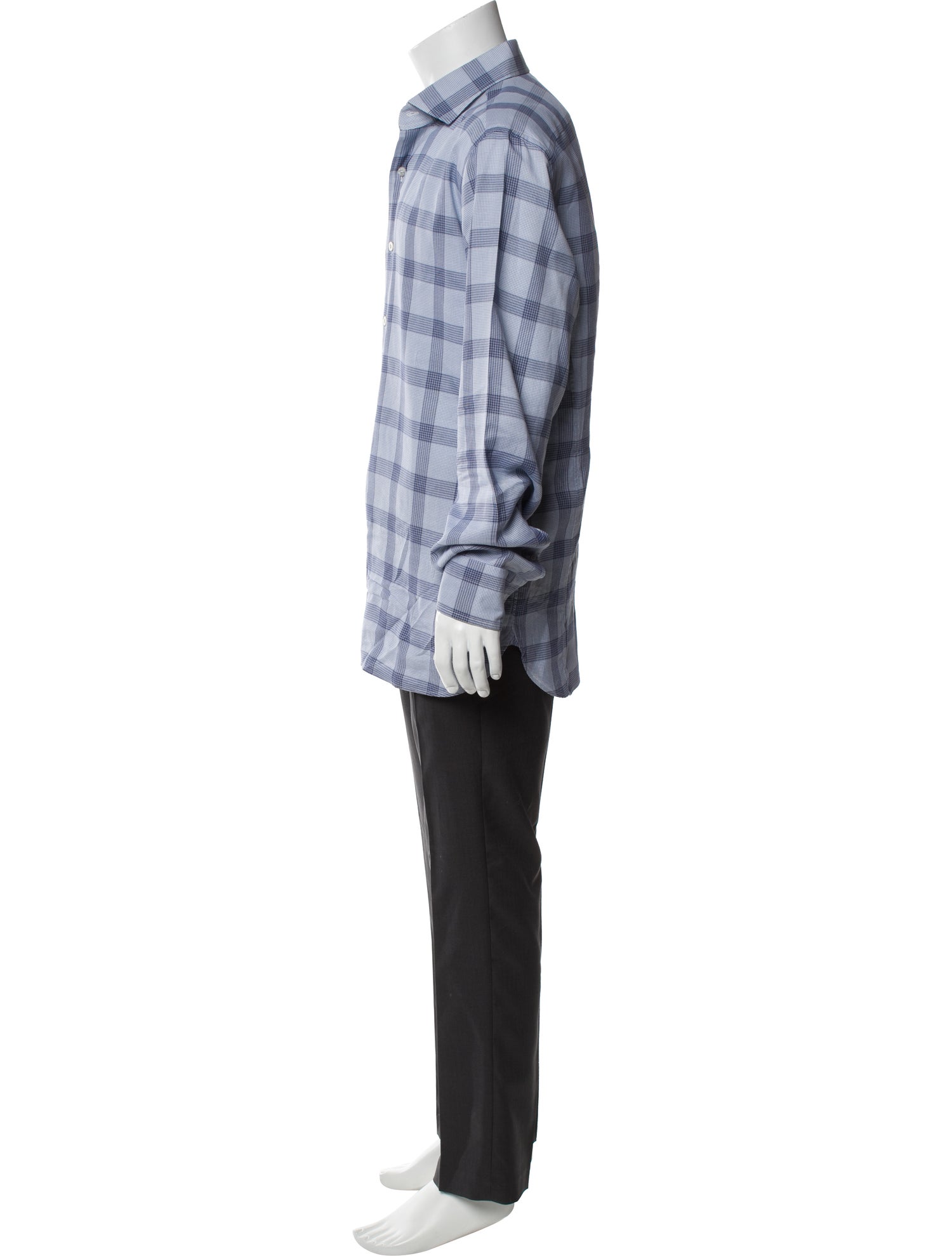 Tom Ford Plaid Print Long Sleeve Shirt