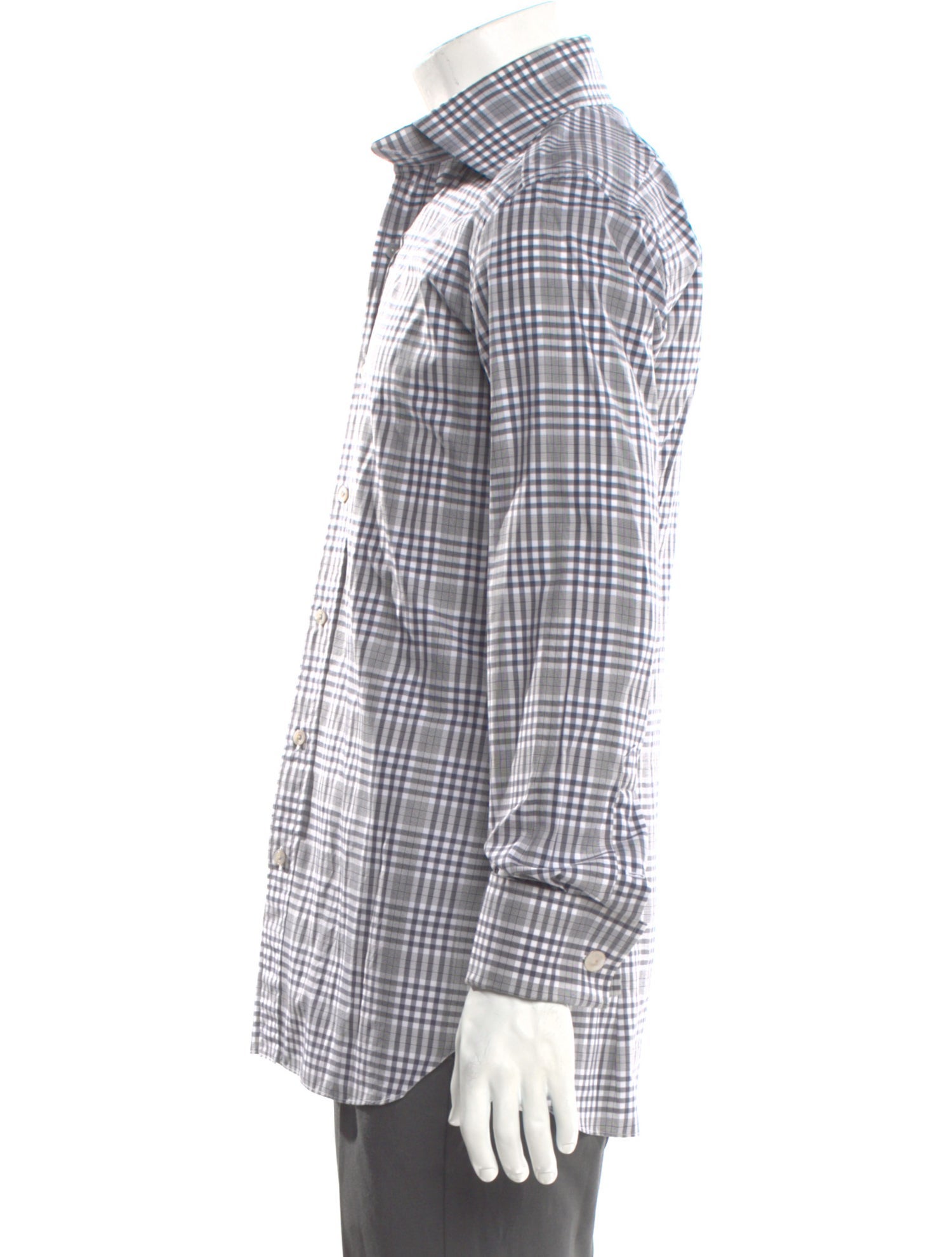Tom Ford Plaid Print Long Sleeve Dress Shirt
