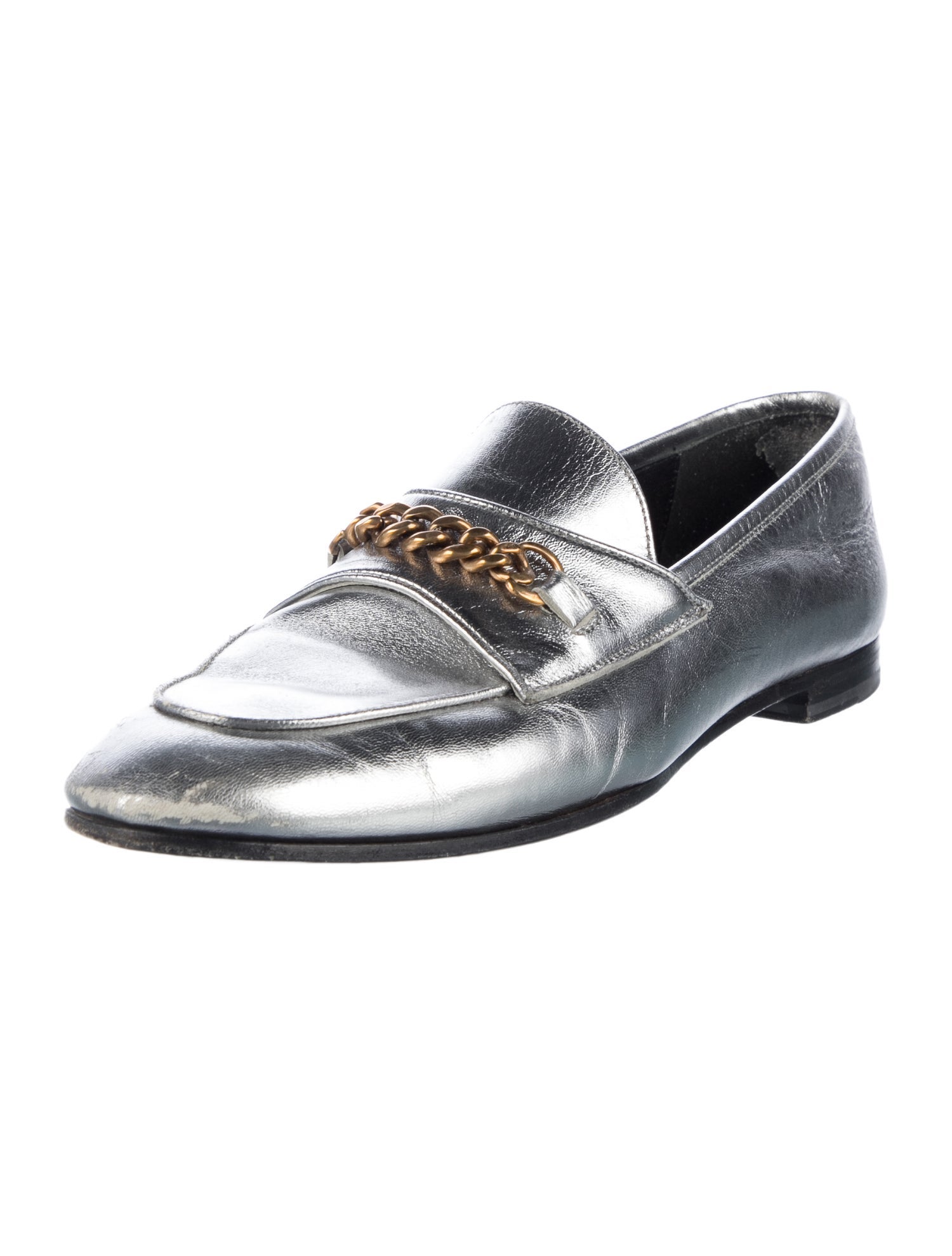 Tom Ford Leather Chain-Link Accents Loafers