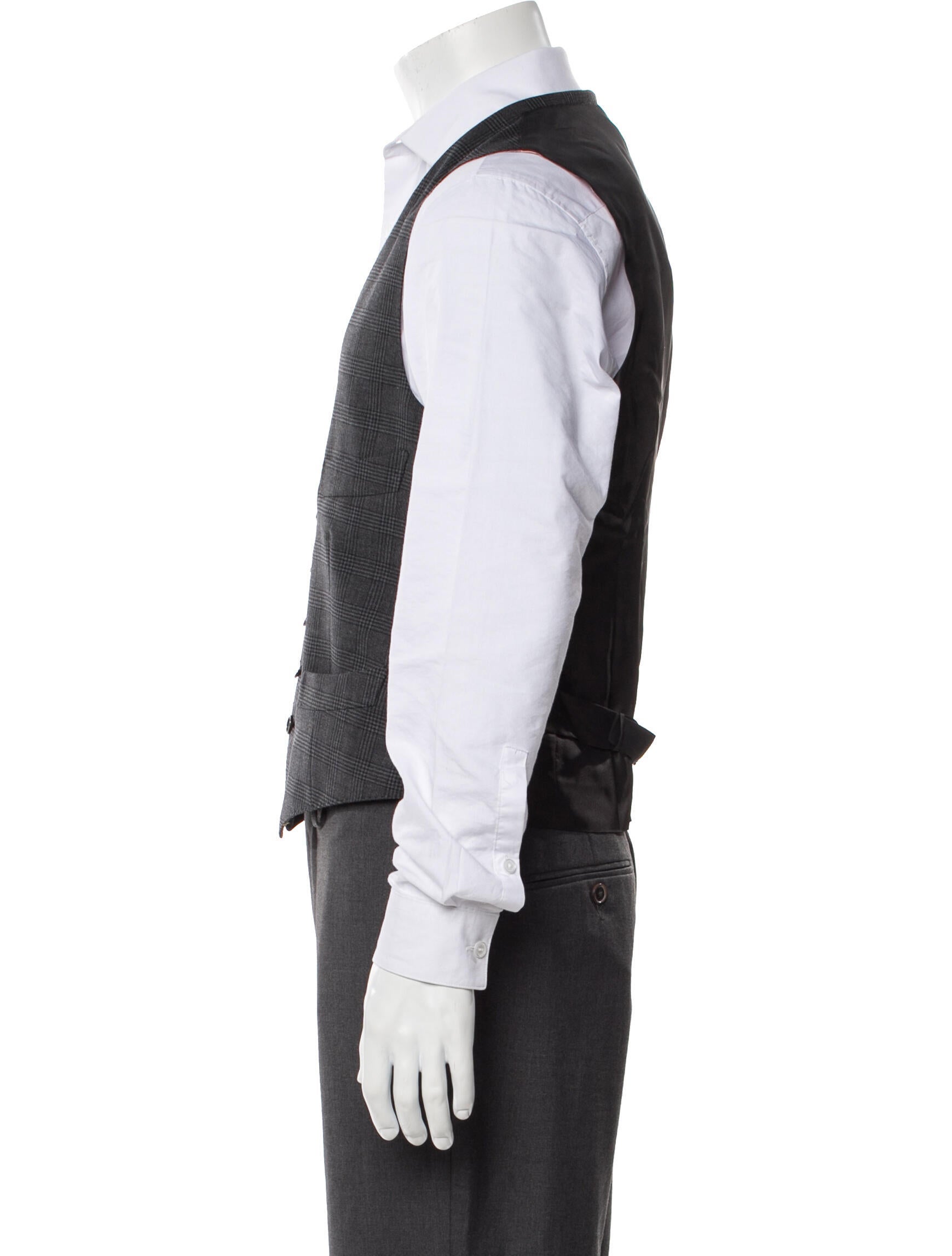 Tom Ford Wool Plaid Print Suit Vest w/ Tags