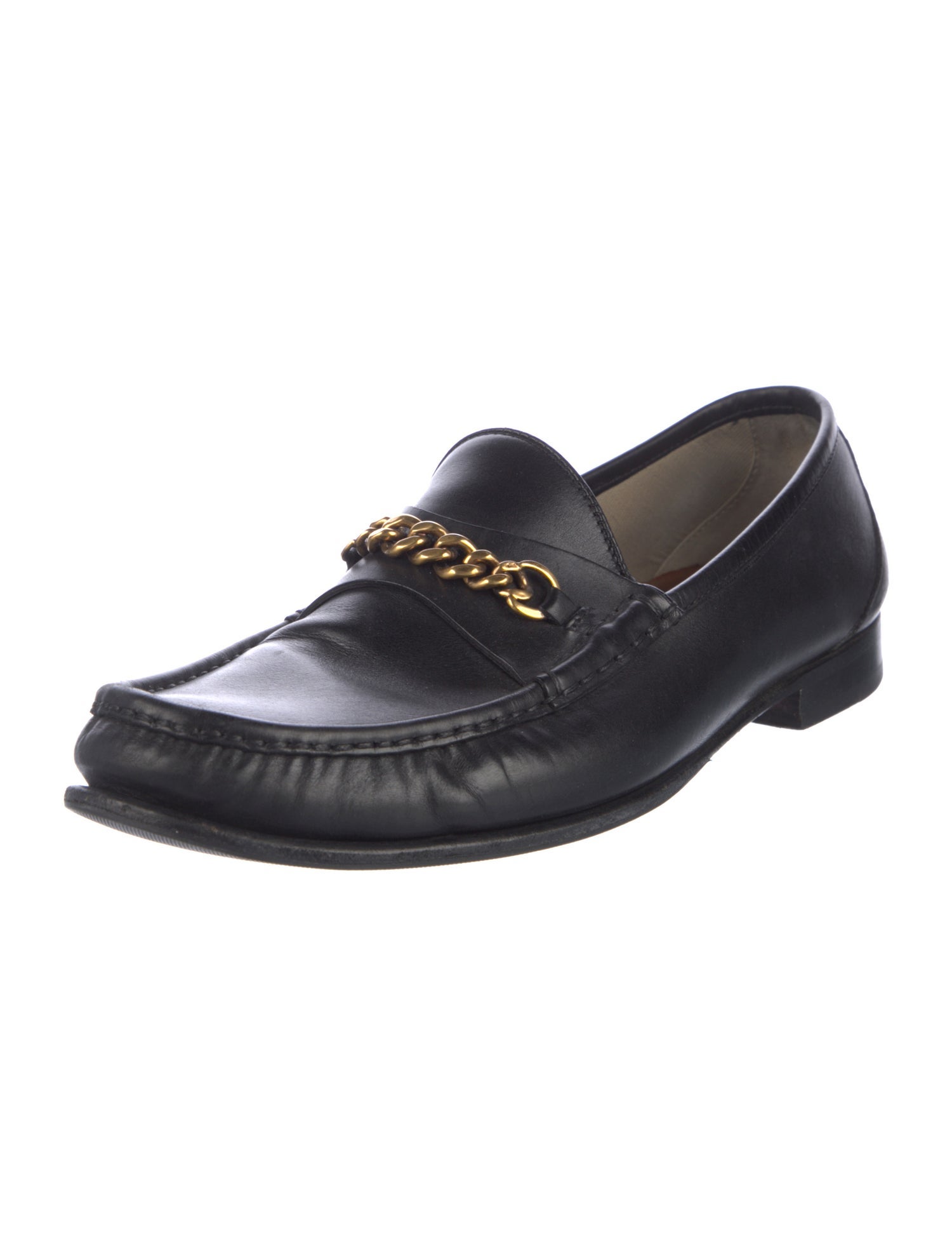 Tom Ford Leather Chain-Link Accents Dress Loafers