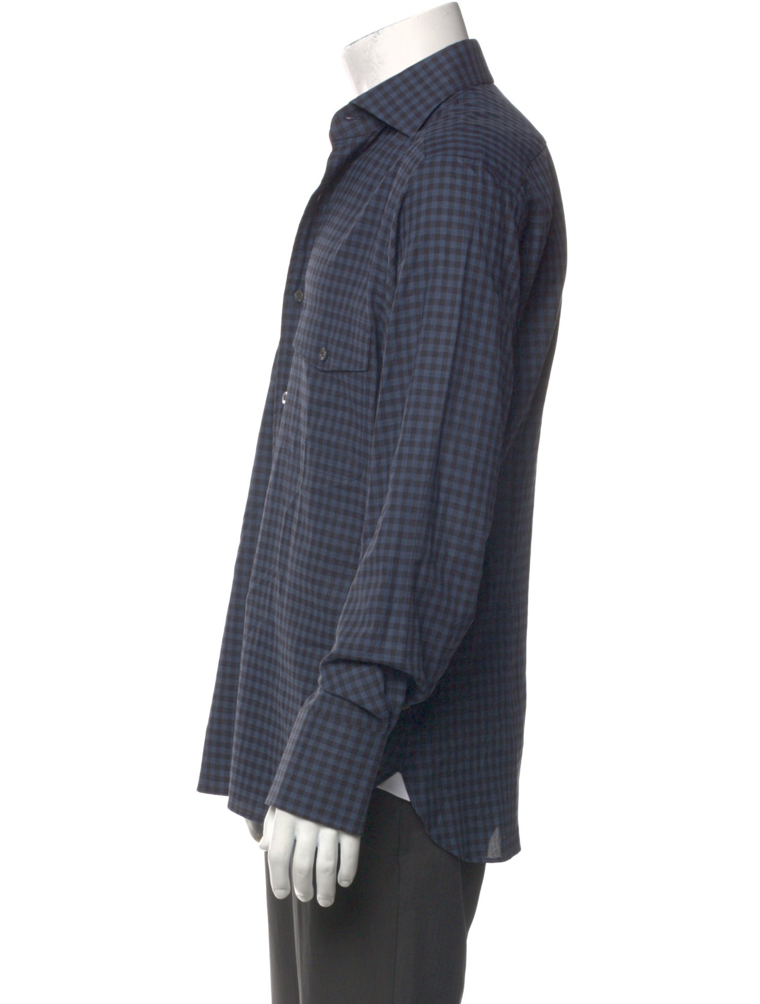 Tom Ford Plaid Print Long Sleeve Dress Shirt