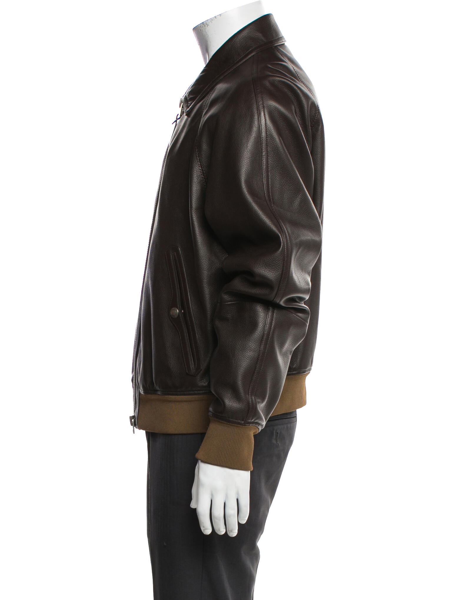 Tom Ford Lamb Leather Colorblock Pattern Bomber Jacket