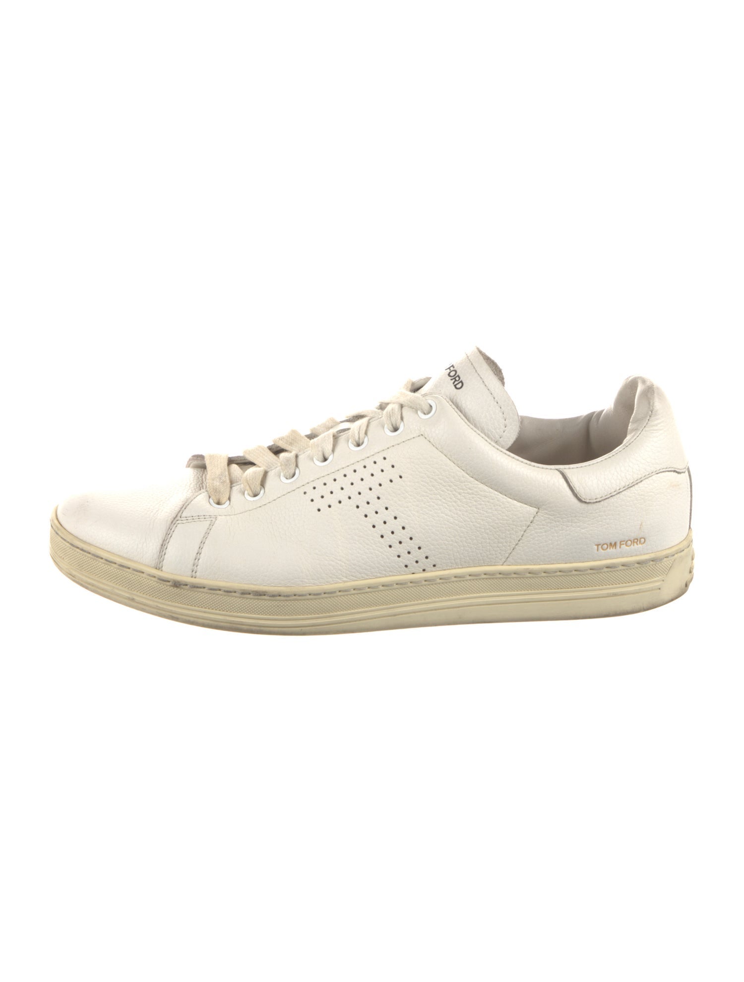 Tom Ford Leather Lasercut Accents Sneakers