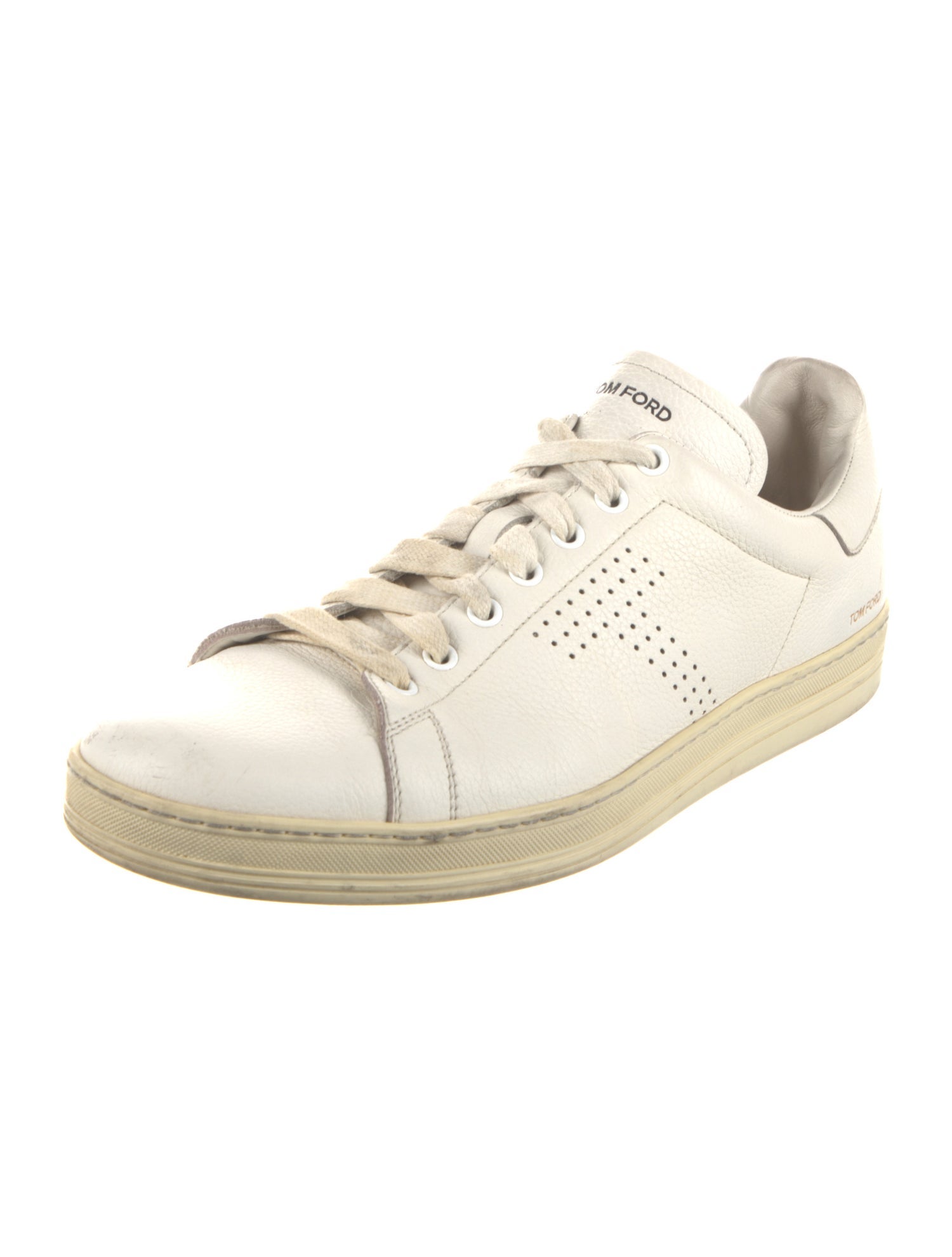 Tom Ford Leather Lasercut Accents Sneakers