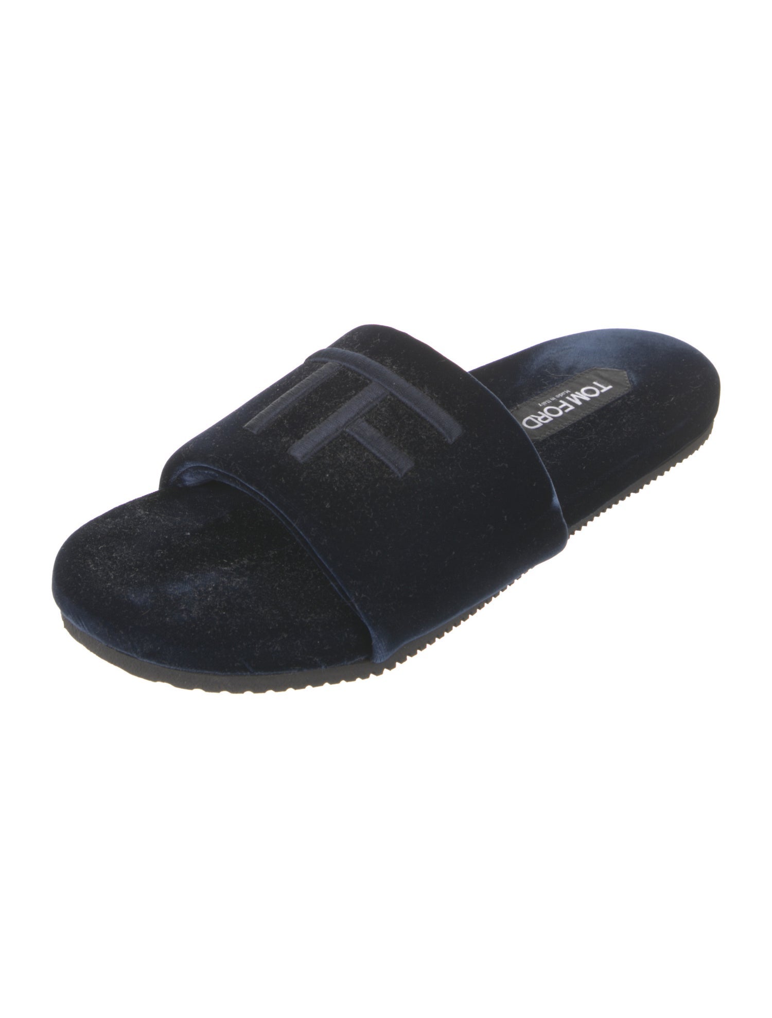 Tom Ford Velvet Embroidered Accent Slides