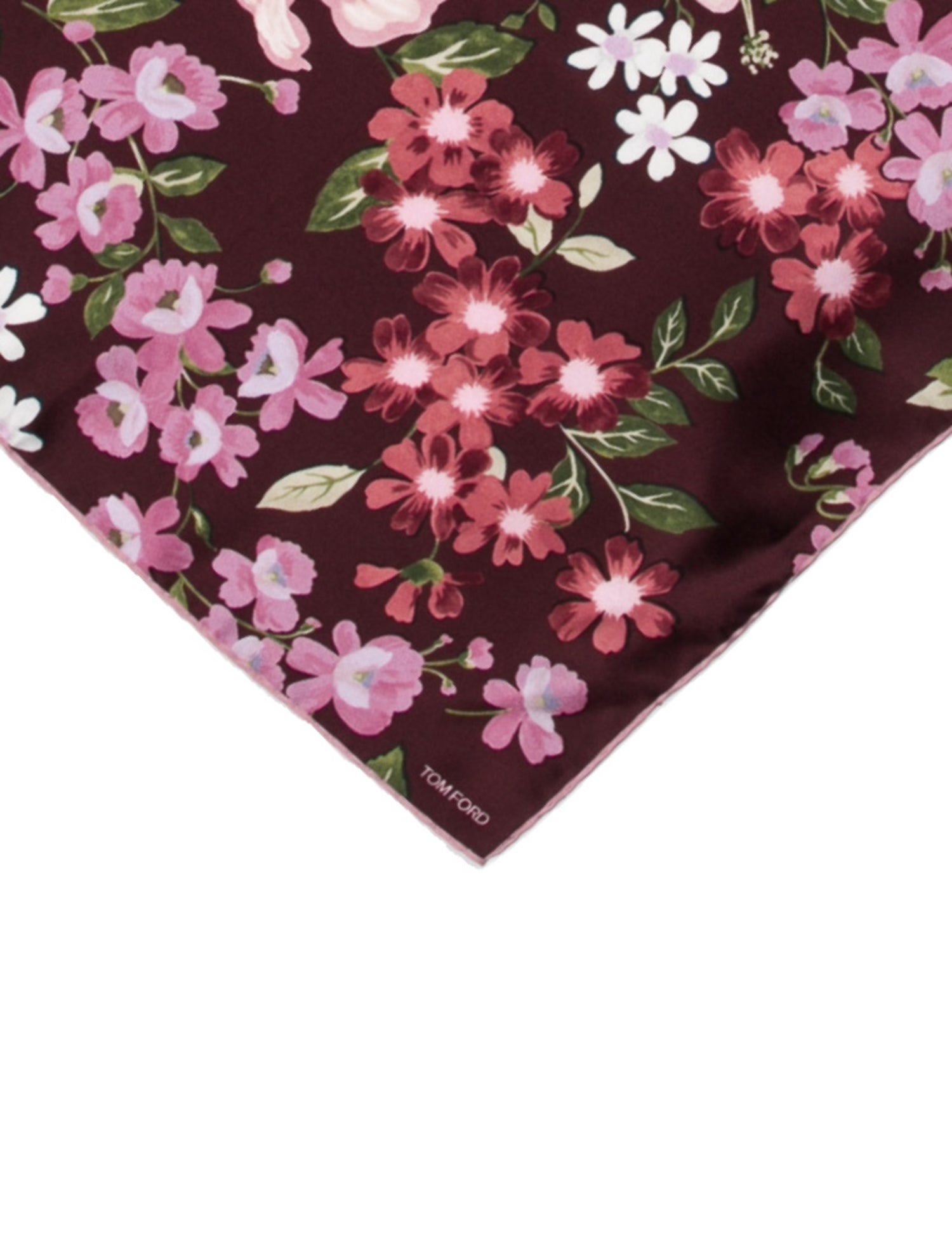 Tom Ford Pink Pattern Printed Pocket Square
