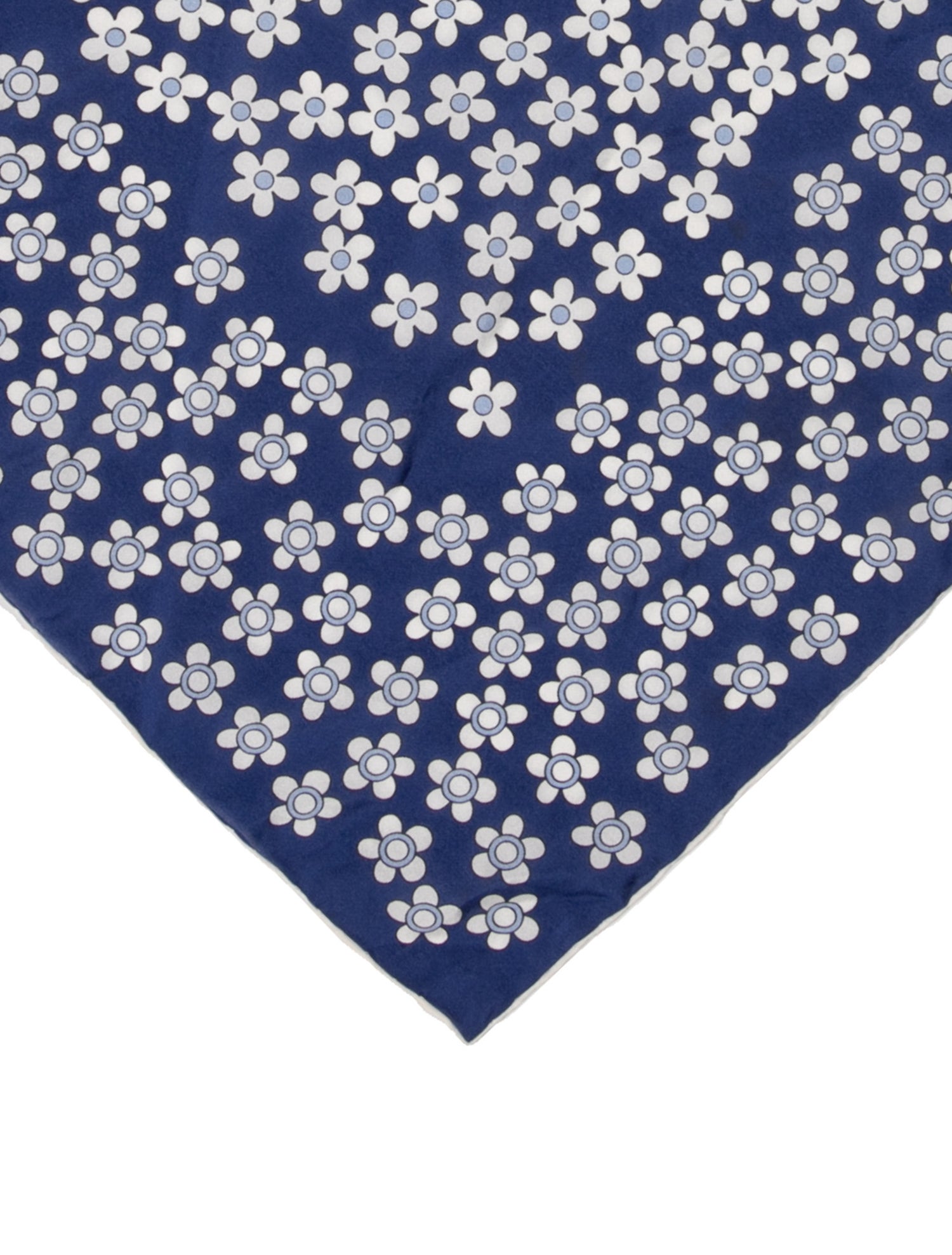 Tom Ford Blue silk pattern printed pocket square