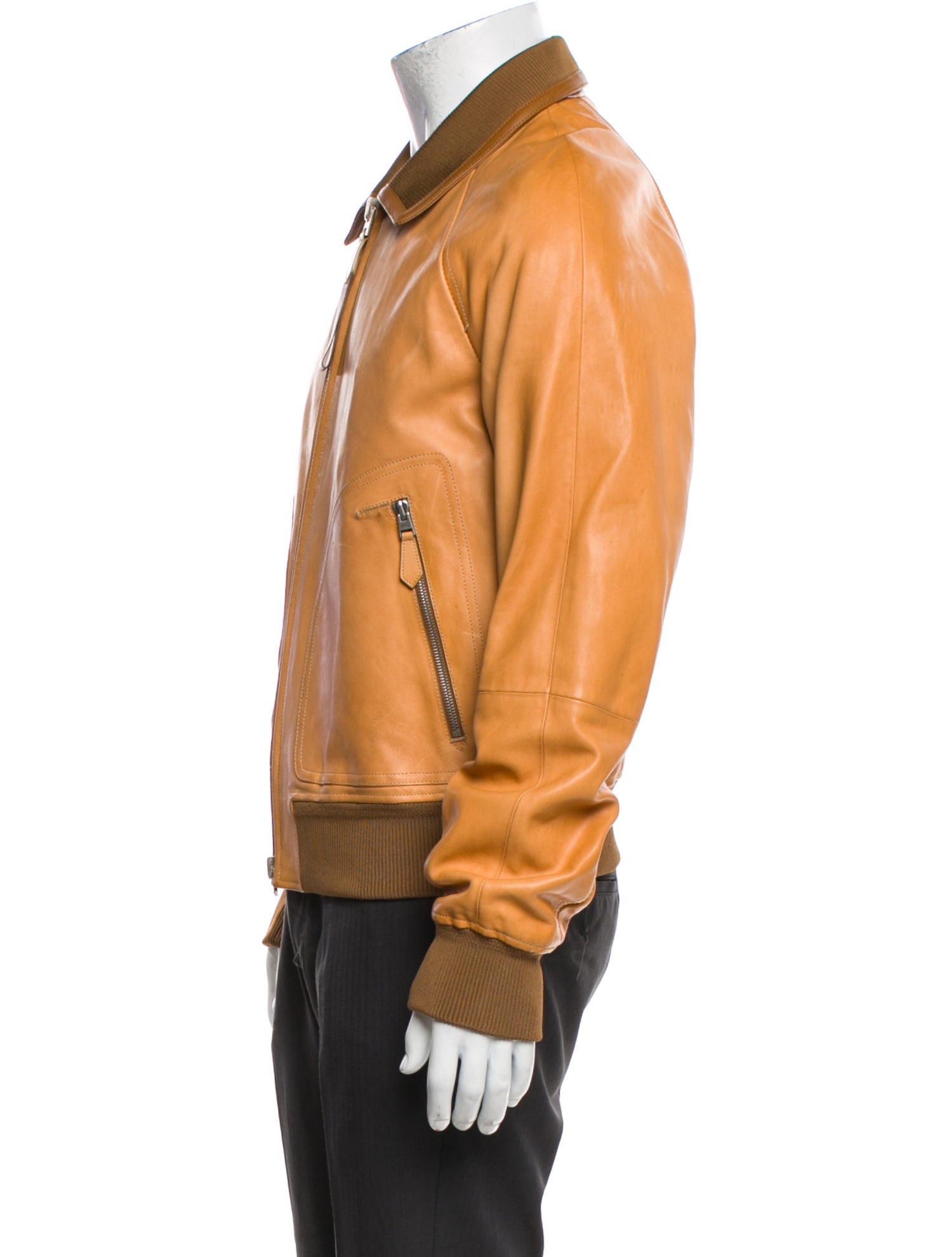Tom Ford Lambskin Colorblock Pattern Bomber Jacket