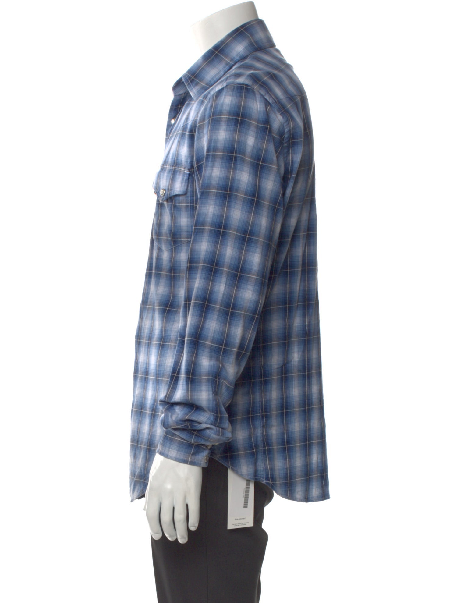 Tom Ford Plaid Print Long Sleeve Western Shirt