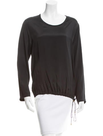 Tom Ford Tie-Accented Long Sleeve Top