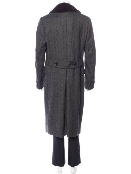 Tom Ford Mink Fur-Trimmed Herringbone Wool Overcoat