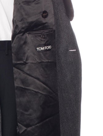Tom Ford Mink Fur-Trimmed Herringbone Wool Overcoat