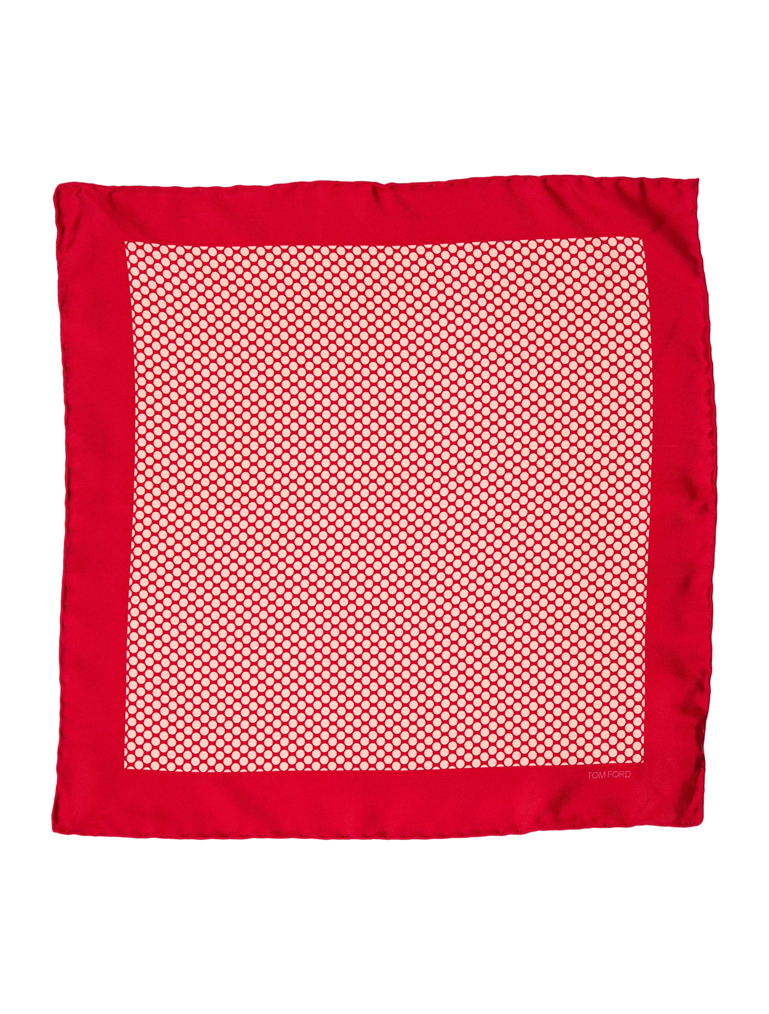 Tom Ford Silk Polka Dot Print Pocket Square