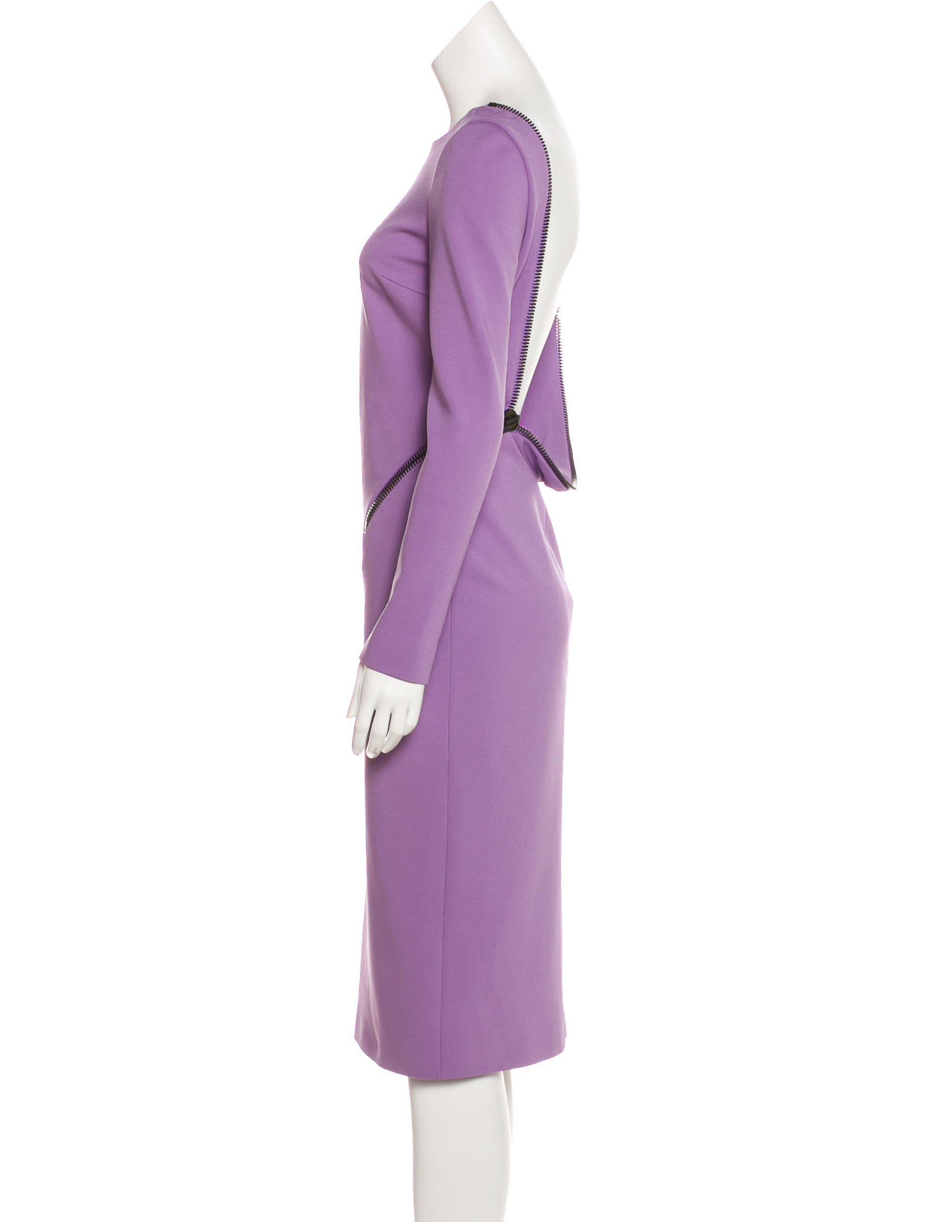 navy blue dress for baby girl Tom Ford Cream Long Sleeve Backless Midi Dress with Zip Detail Size IT –  Sellier main image 0