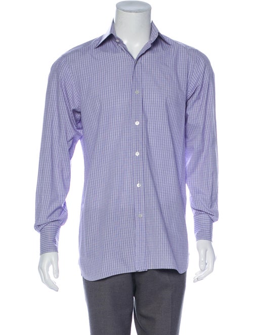 Tom Ford Plaid Button-Up Shirt indigo