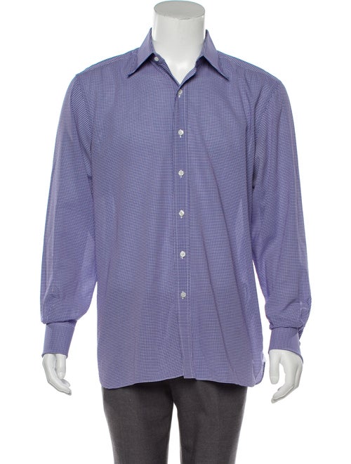 Tom Ford Gingham Dress Shirt blue