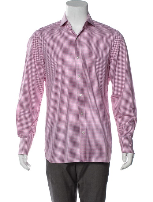 Tom Ford Checkered Woven Shirt red