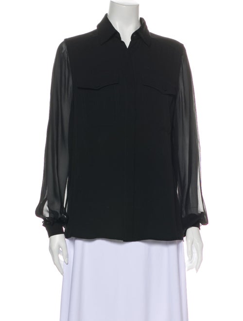Tom Ford Silk Long Sleeve Blouse Black