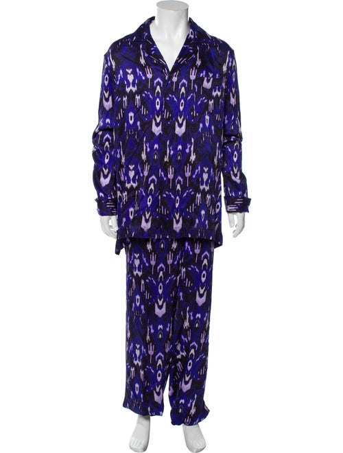 Tom Ford Silk Graphic Print Pajama Set Purple