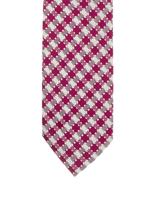 Tom Ford Geometric Silk Tie magenta